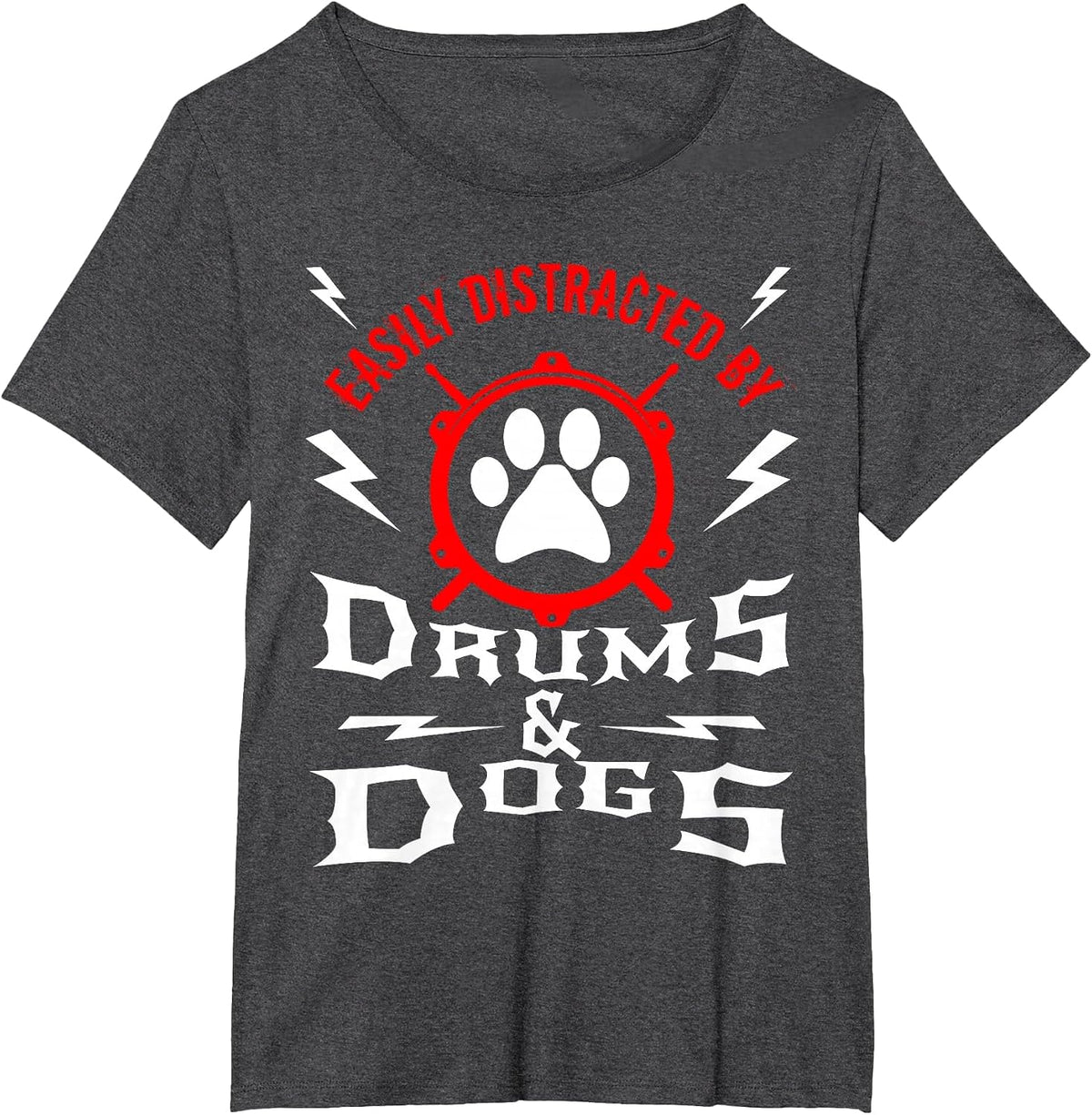 Drummer Drums and Dog Owner Percussion Dad Funny T-Shirt - Dark Heather Grey