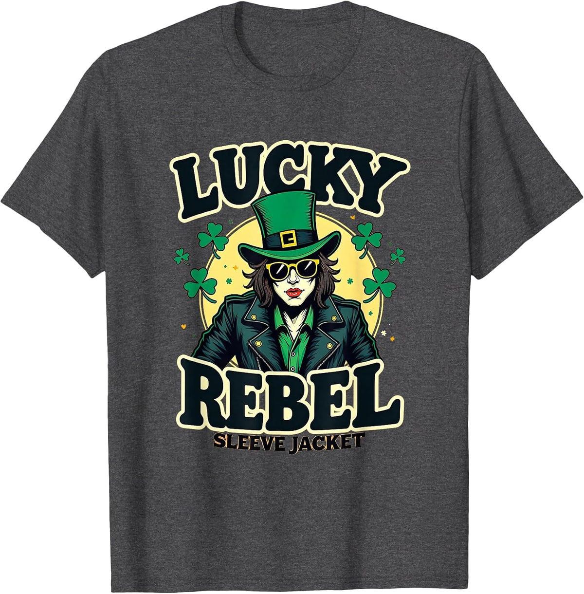 Lucky Rebel St Patricks Day Women's Design T-Shirt - Dark Heather Grey