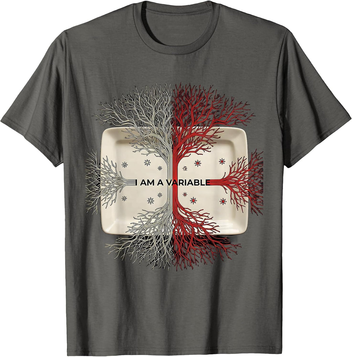 I Am A Variable Funny Math Teacher Nerd Humor Gift T-Shirt - Asphalt Grey