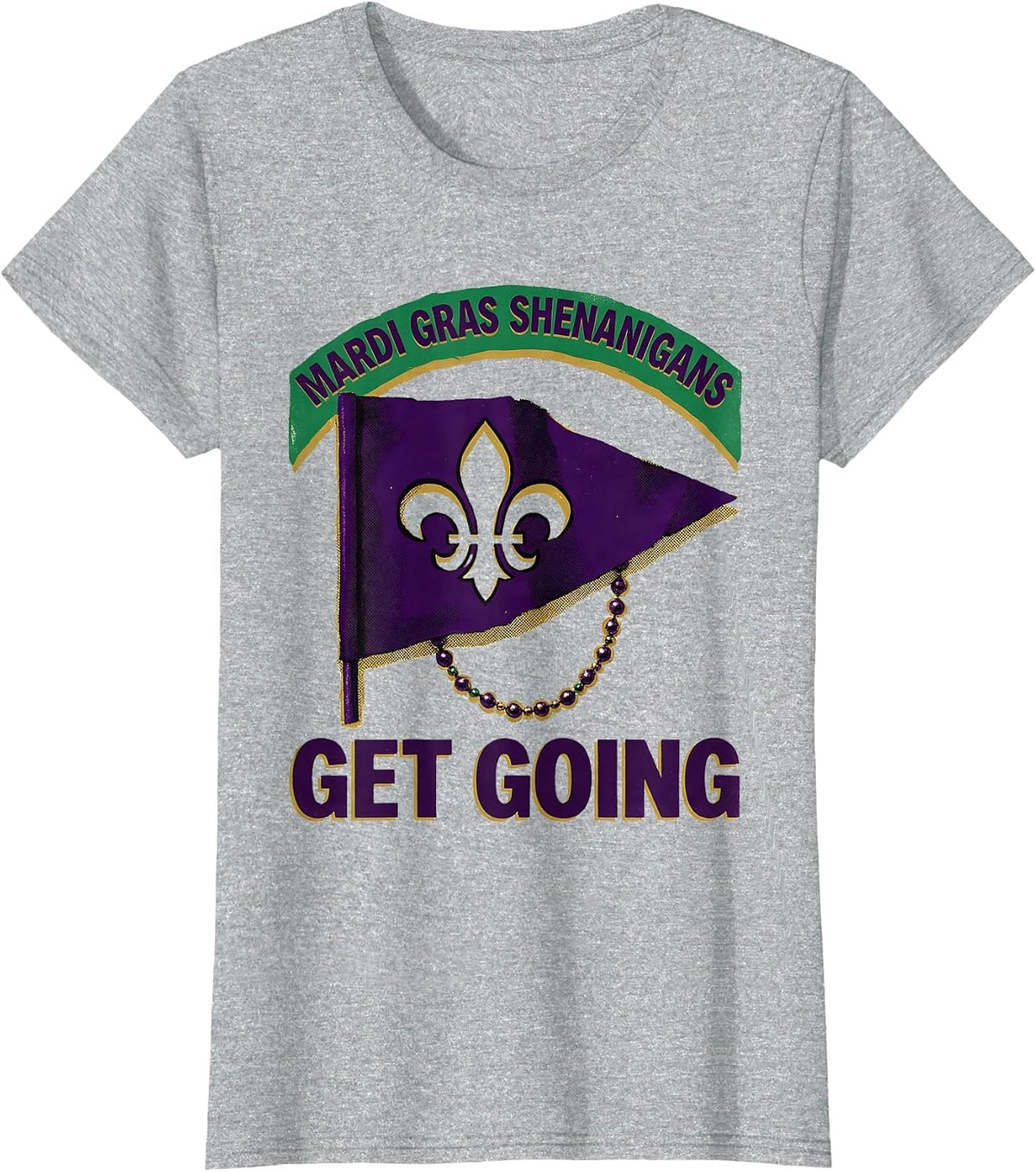 Mardi Gras Shenanigans Get Going Festive Carnival Party T-Shirt - Heather Grey