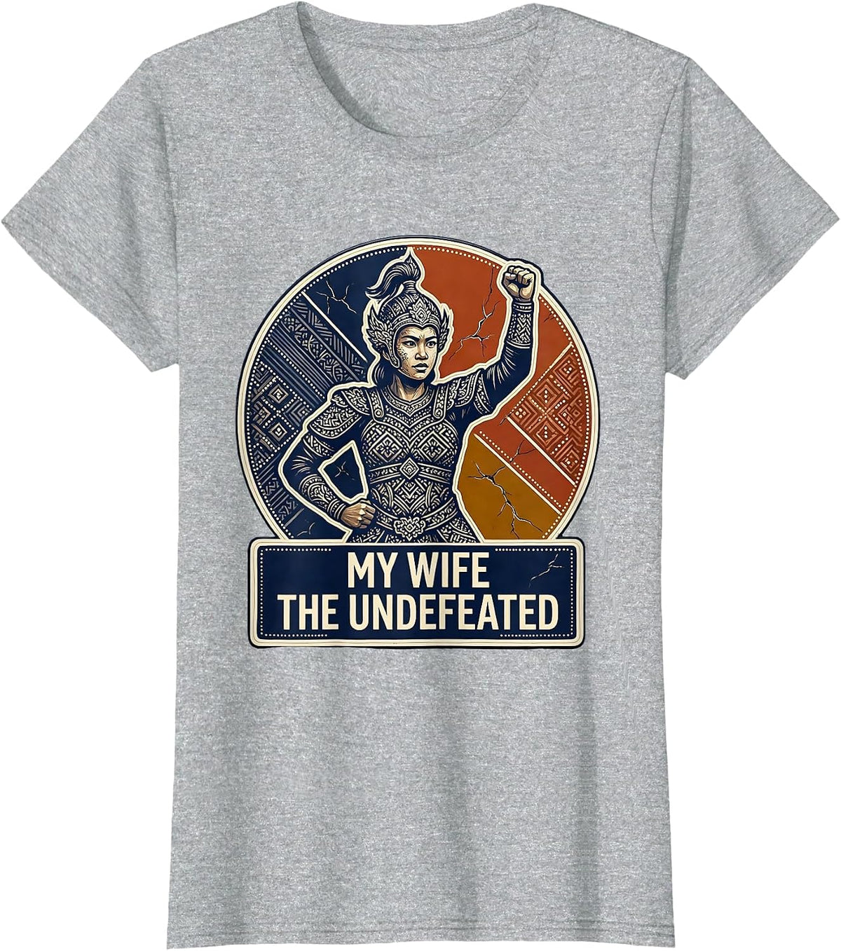 My Wife The Undefeated Funny Spouse Design T-Shirt - Heather Grey