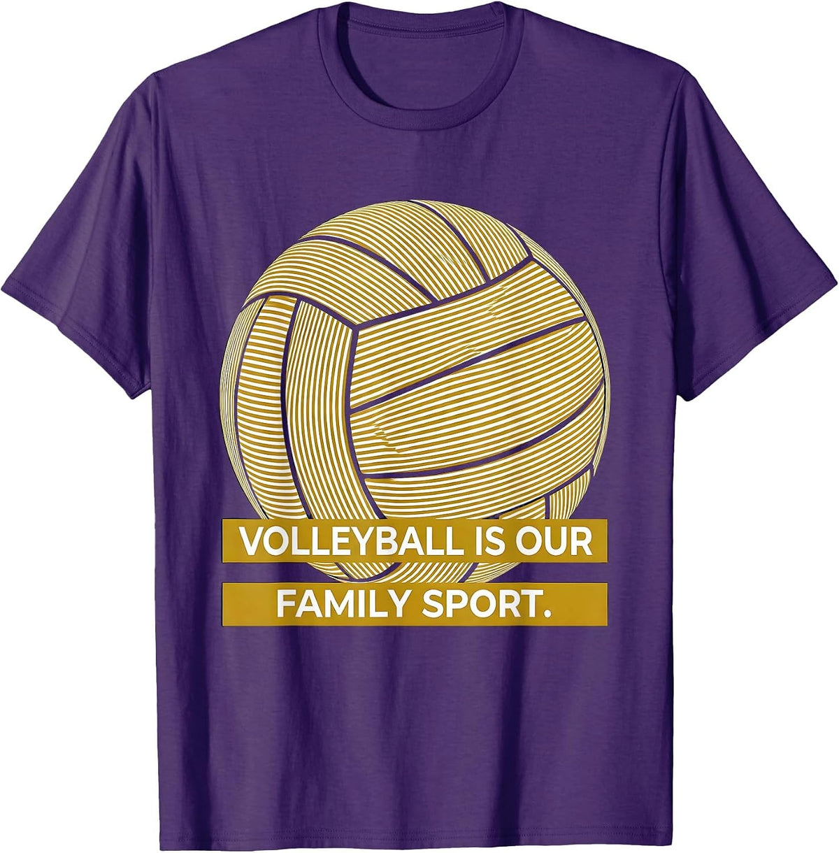 Men's Volleyball Is Our Family Sport Volleyball Mom T-Shirt - Purple