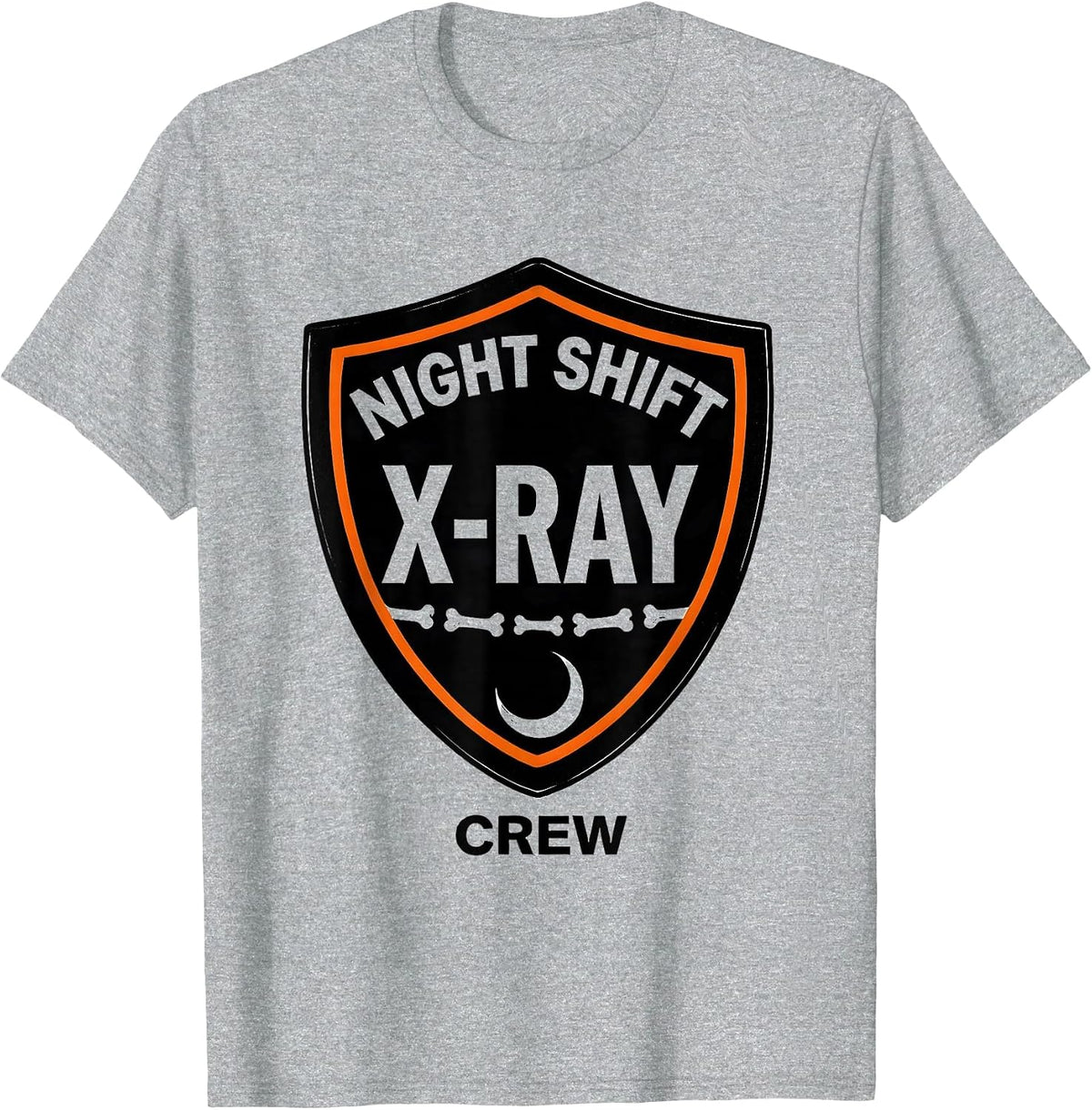 Men's Night Shift X-Ray Crew Funny Radiology Tech Halloween T-Shirt - Heather Grey