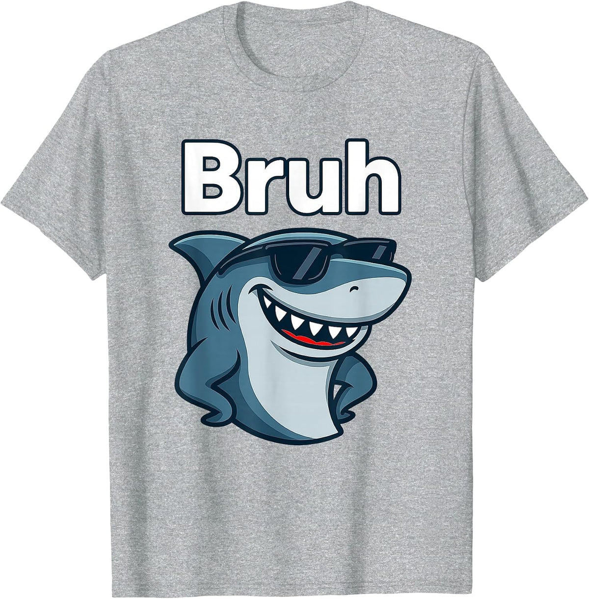 Bruh - Wildlife Sea Lover Marine Biology Shark Lover T-Shirt - Heather Grey