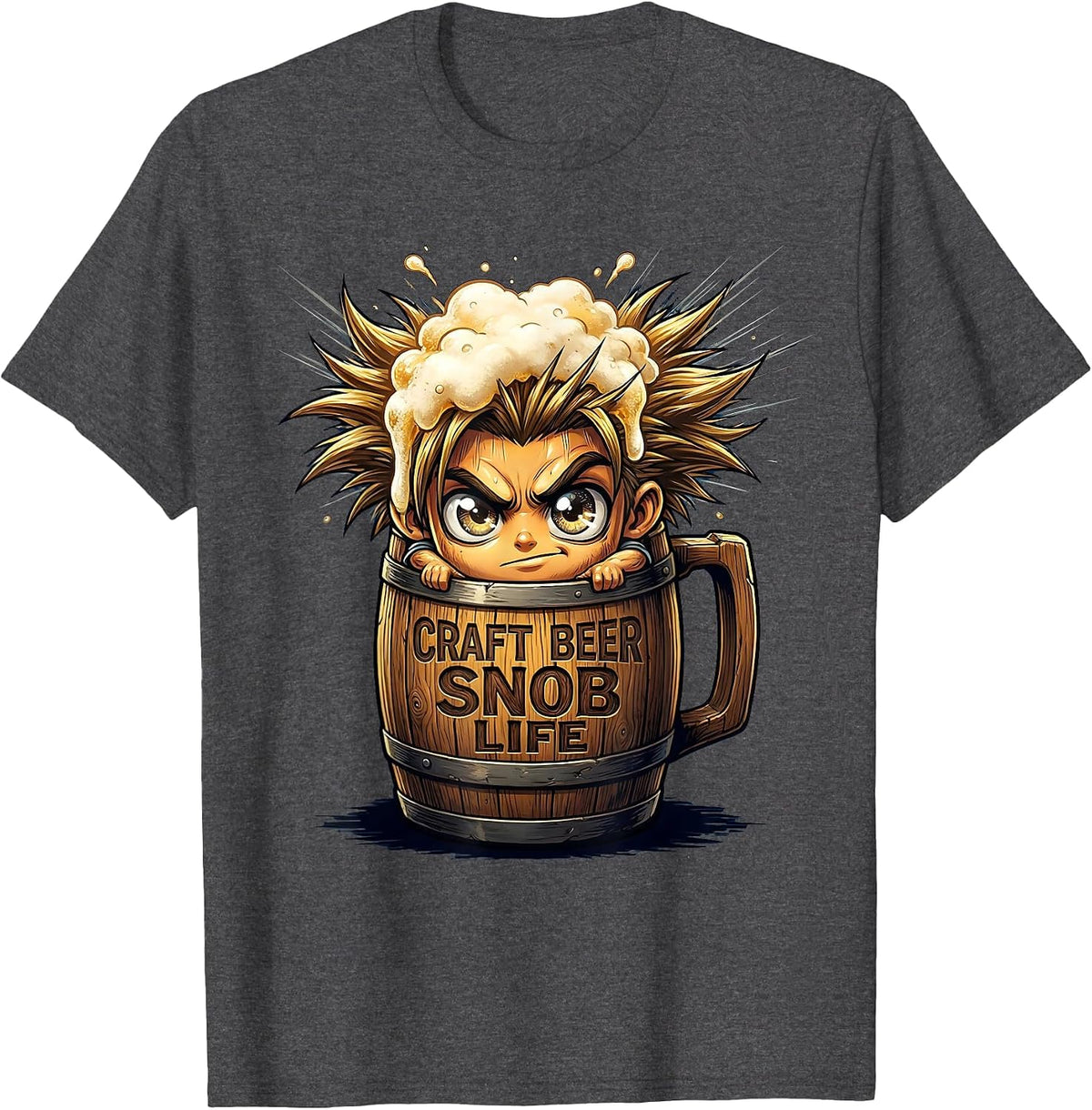 Craft Beer Snob Life Brew Enthusiast Design T-Shirt - Dark Heather Grey