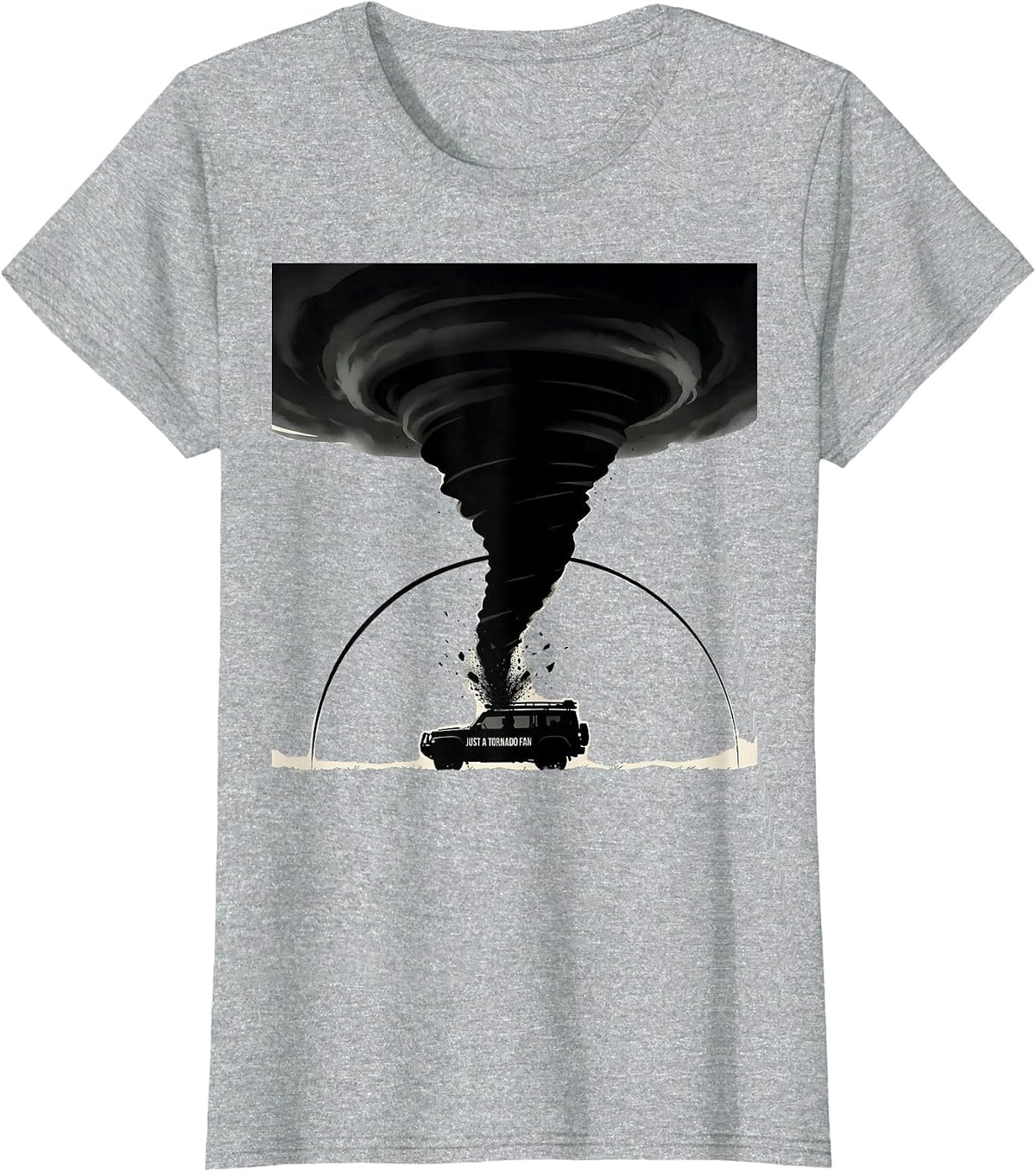 Women's Just A Tornado Fan Funny Storm Chaser Meteorology Humor T-Shirt - Heather Grey