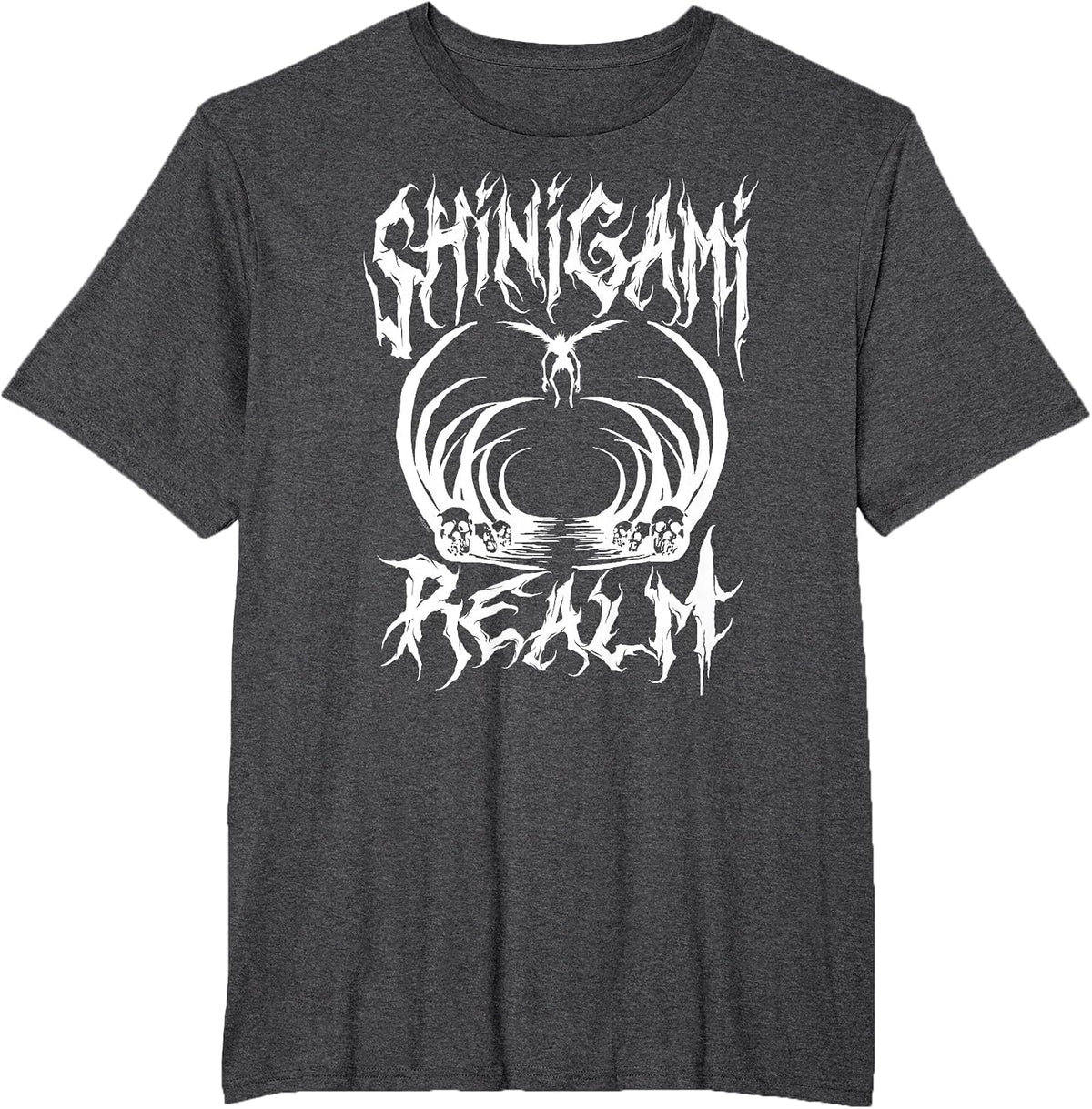 Death Note Shinigami Realm Heavy Metal Anime T-Shirt - Dark Heather Grey