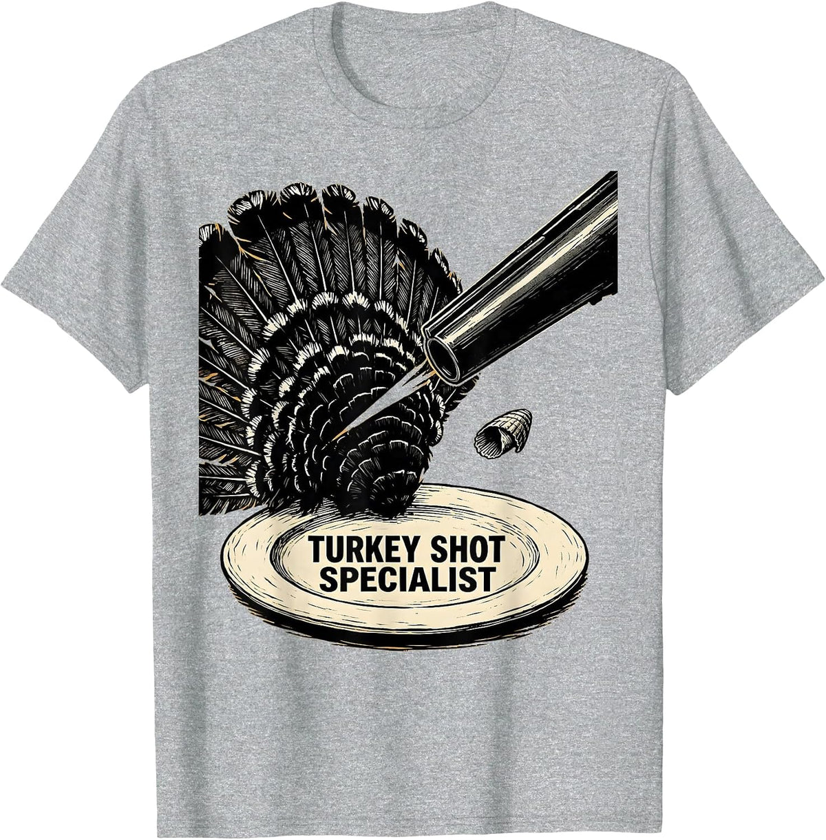 Men's Turkey Shot Specialist Funny Turkey Hunting Gift T-Shirt - Heather Grey
