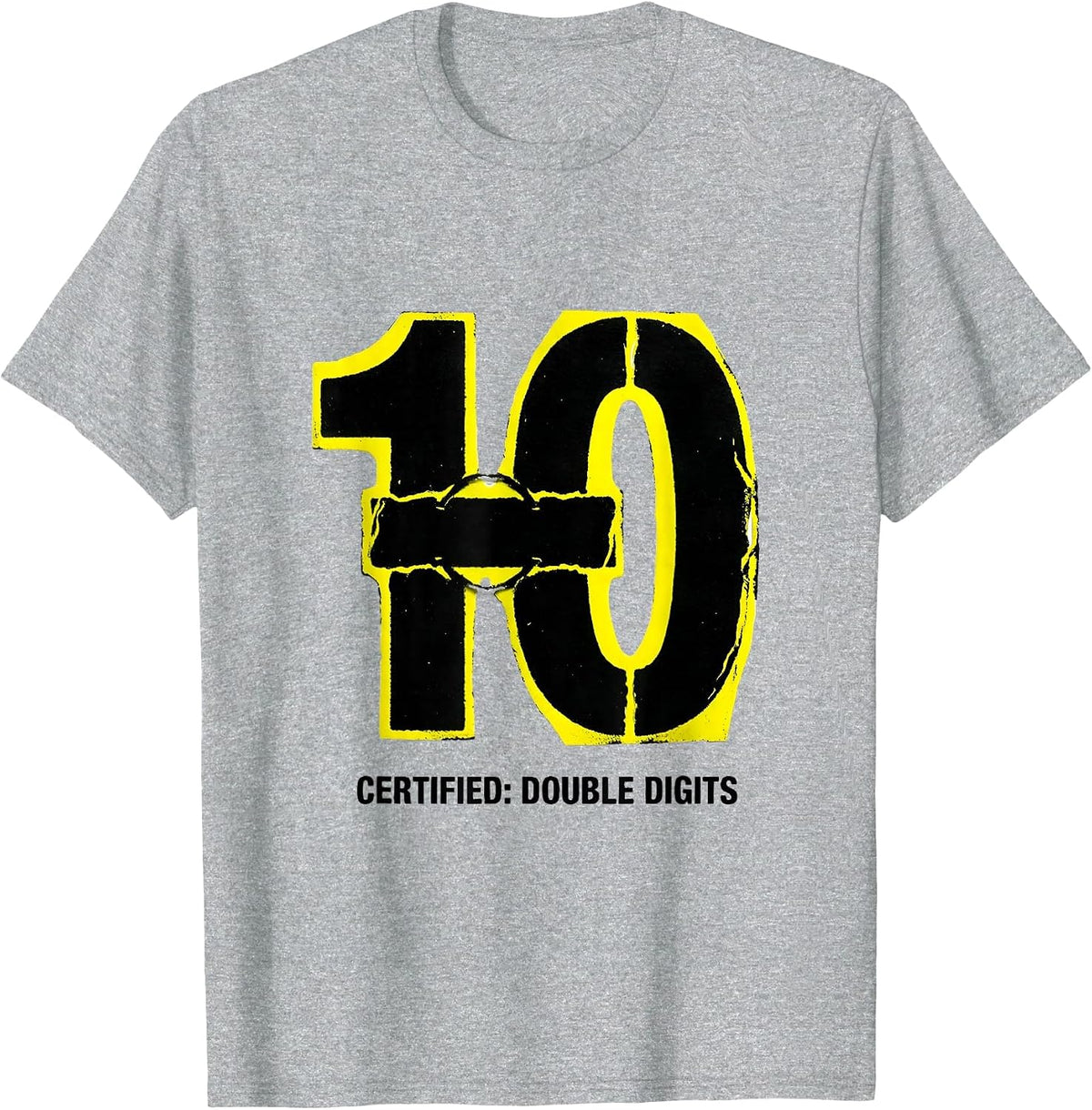 Men's Certified: Double Digits 10th Birthday Ten Year Old Kids T-Shirt - Heather Grey