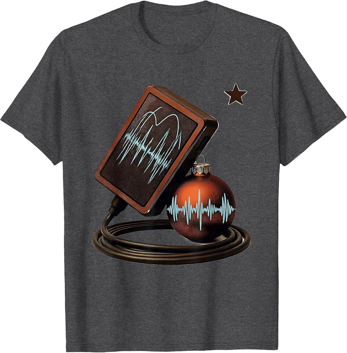 Ultrasound Transducer Christmas Ornament Sonographer Humor T-Shirt - Dark Heather Grey