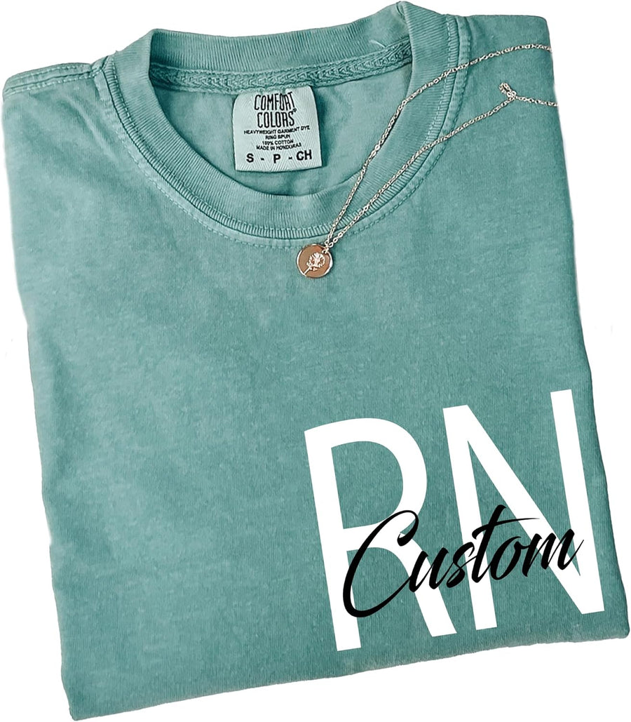 Custom Registered Nurse Comfort Colors® T-Shirt, Personalized Name Nurse Shirt - White