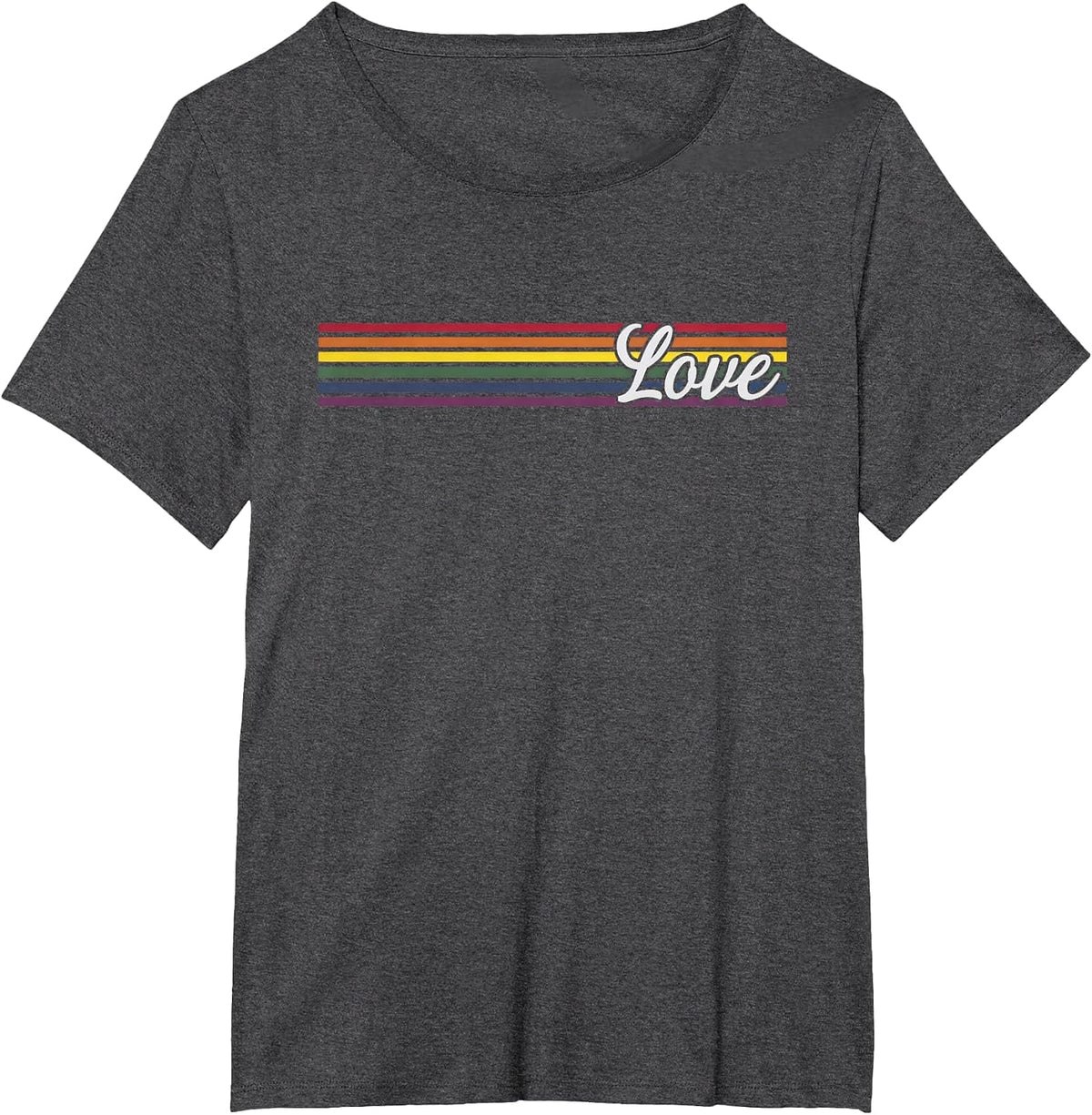 LGBT Pride Flag Rainbow Lesbian Transgender Homo T-Shirt - Dark Heather Grey