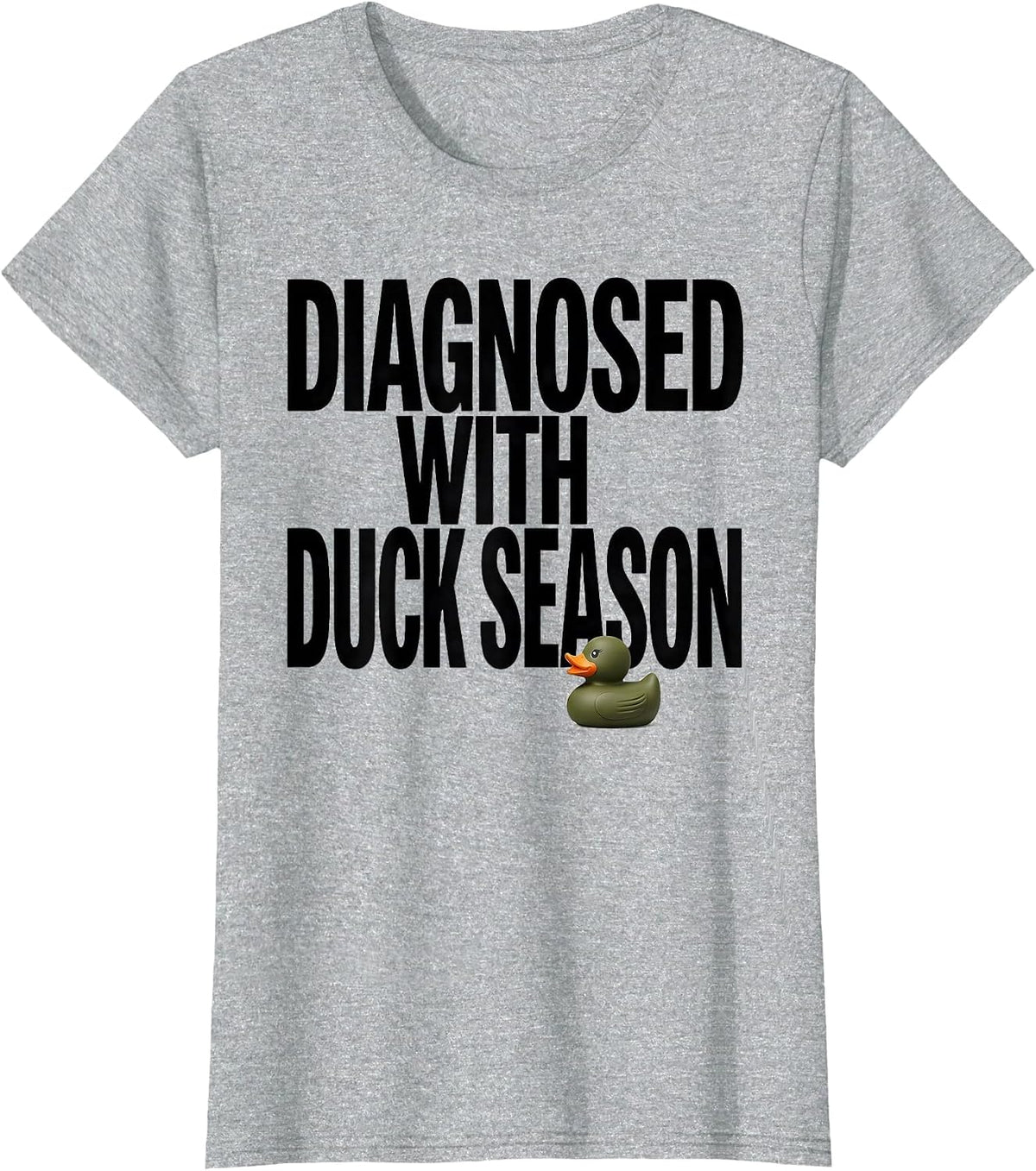 Diagnosed With Duck Season Rustic Hunting Dog Waterfowl T-Shirt - Heather Grey