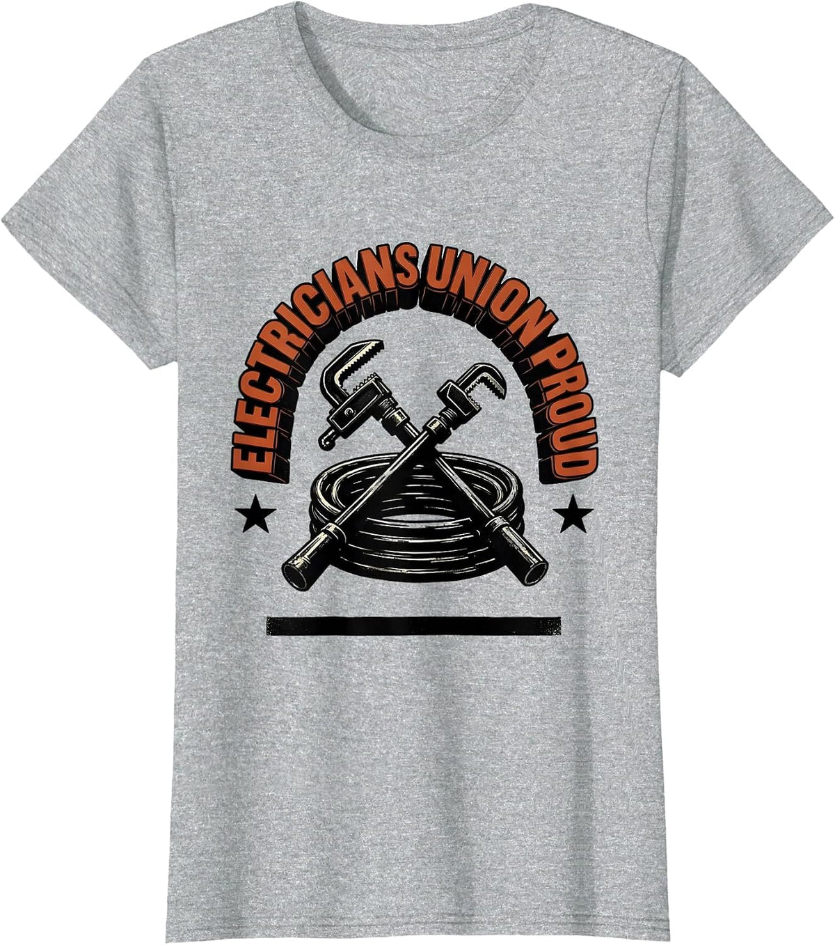 Women's Electricians Union Proud Skilled Trades Worker Labor T-Shirt - Heather Grey