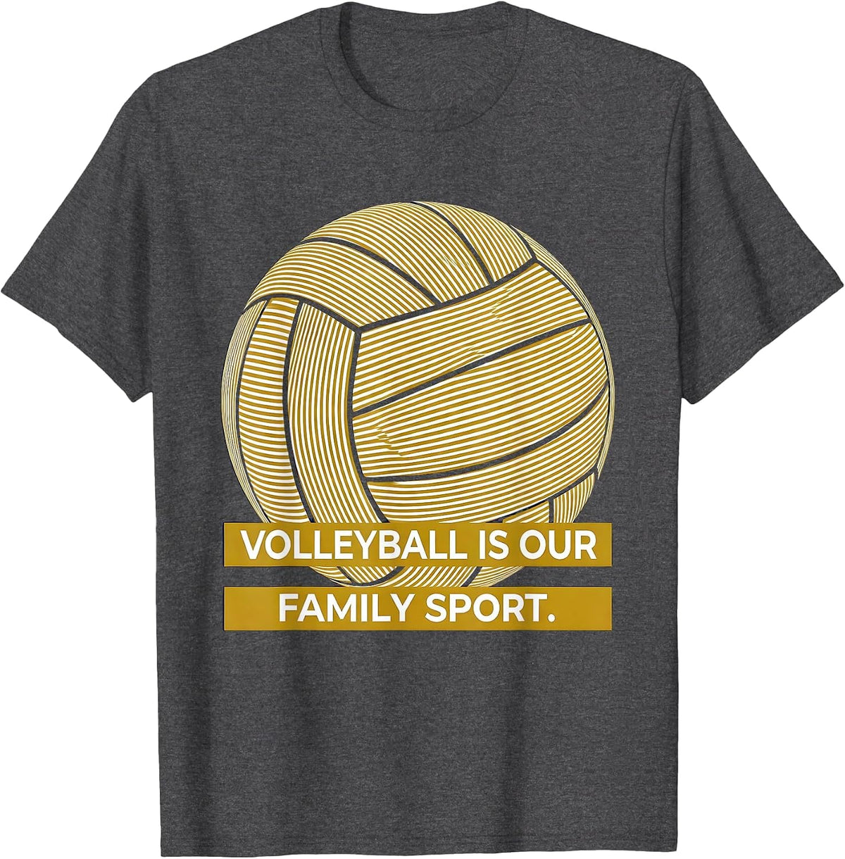 Men's Volleyball Is Our Family Sport Volleyball Mom T-Shirt - Dark Heather Grey
