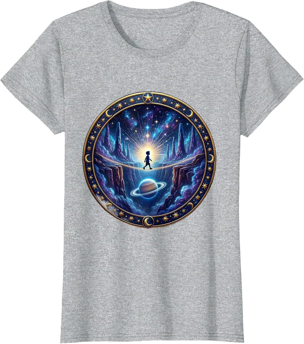 Faith Over Fear Child Tightrope Canyon Graphic T-Shirt - Heather Grey