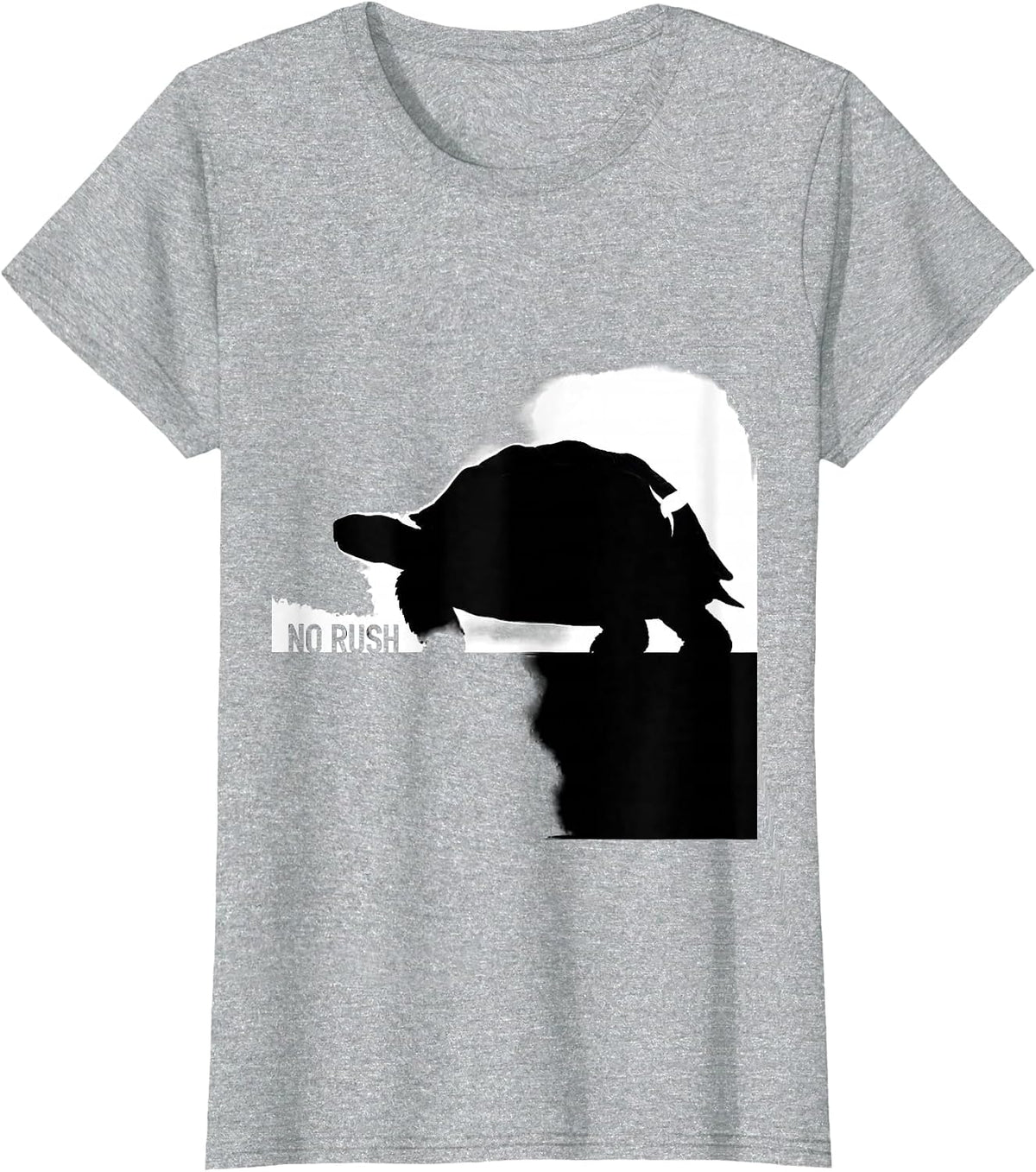 Women's No Rush Funny Tortoise Lover Pet Owner Gift T-Shirt - Heather Grey