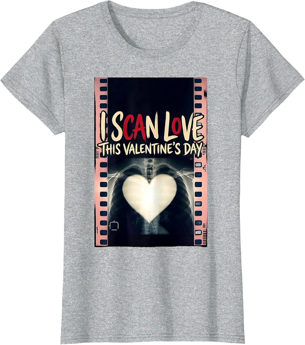 I Scan Love This Valentine's Day Funny Radiology Tech Gift T-Shirt - Heather Grey