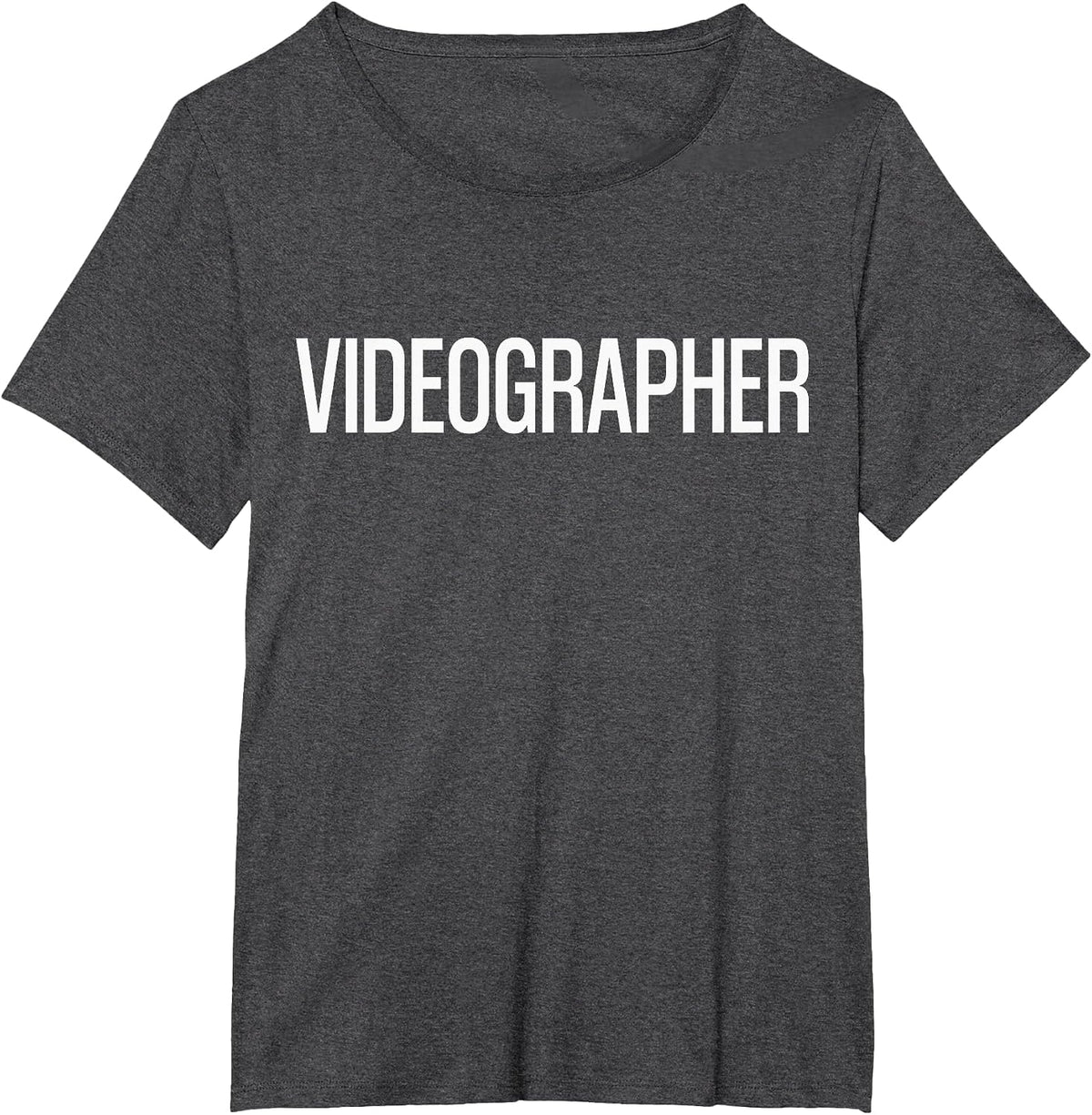 Bold Videographer Text | Film Crew T-Shirt - Dark Heather Grey
