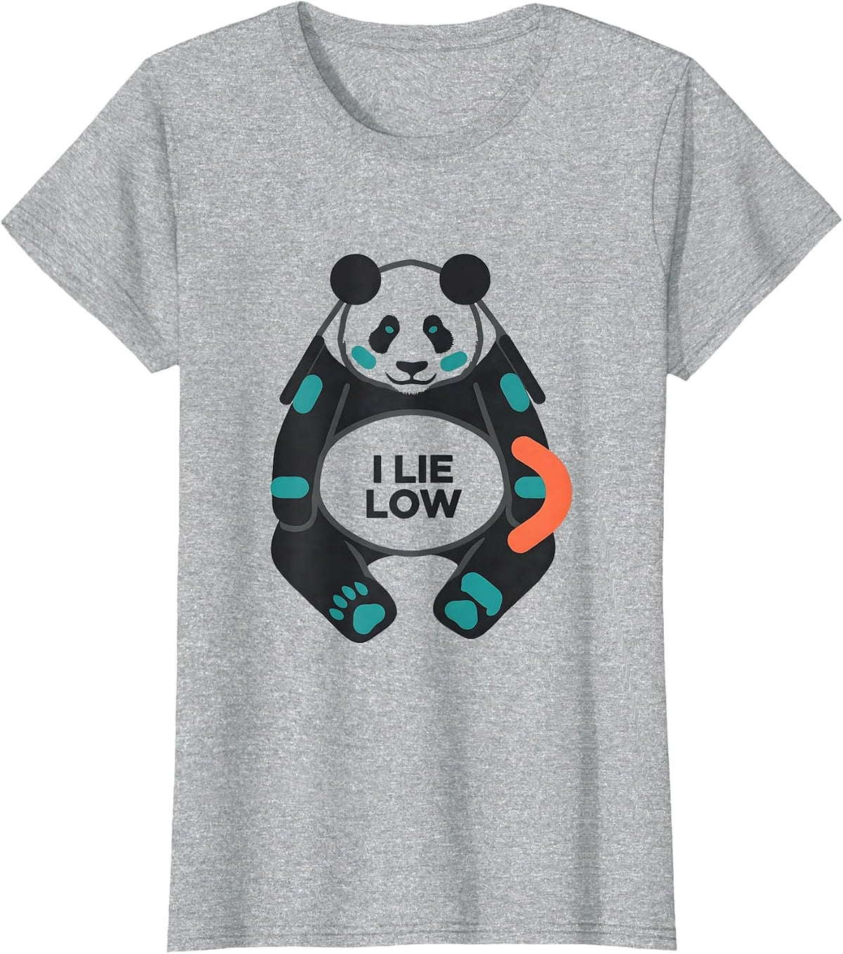 Women's I Lie Low Midcentury Modern Panda Humor Japanese Novelty T-Shirt - Heather Grey
