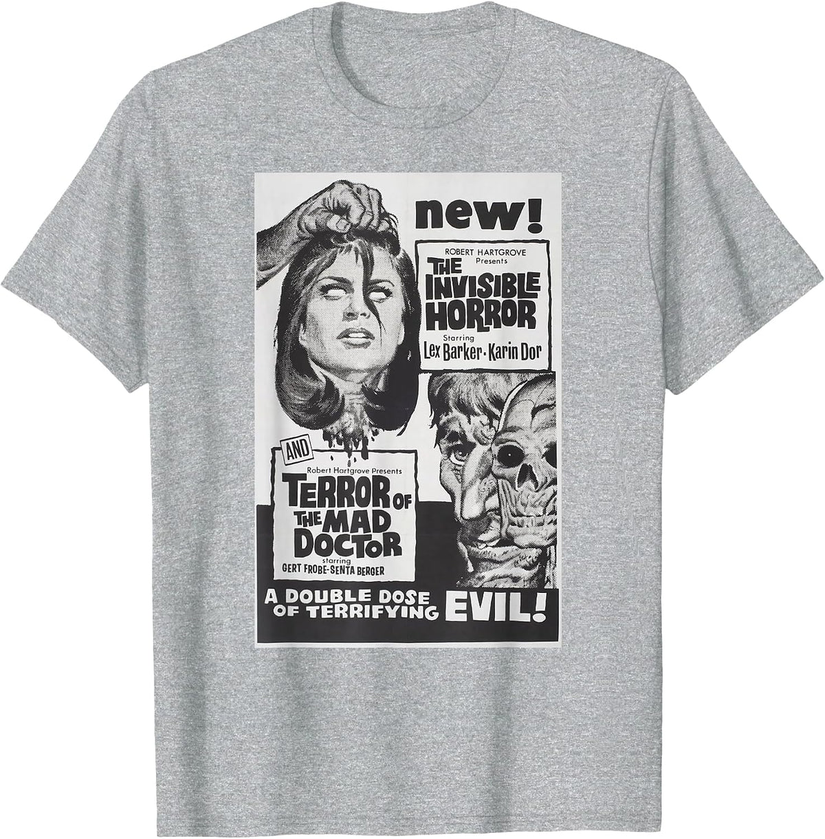 Horror Terror Classic Halloween Monster Poster Horror Movie T-Shirt - Heather Grey