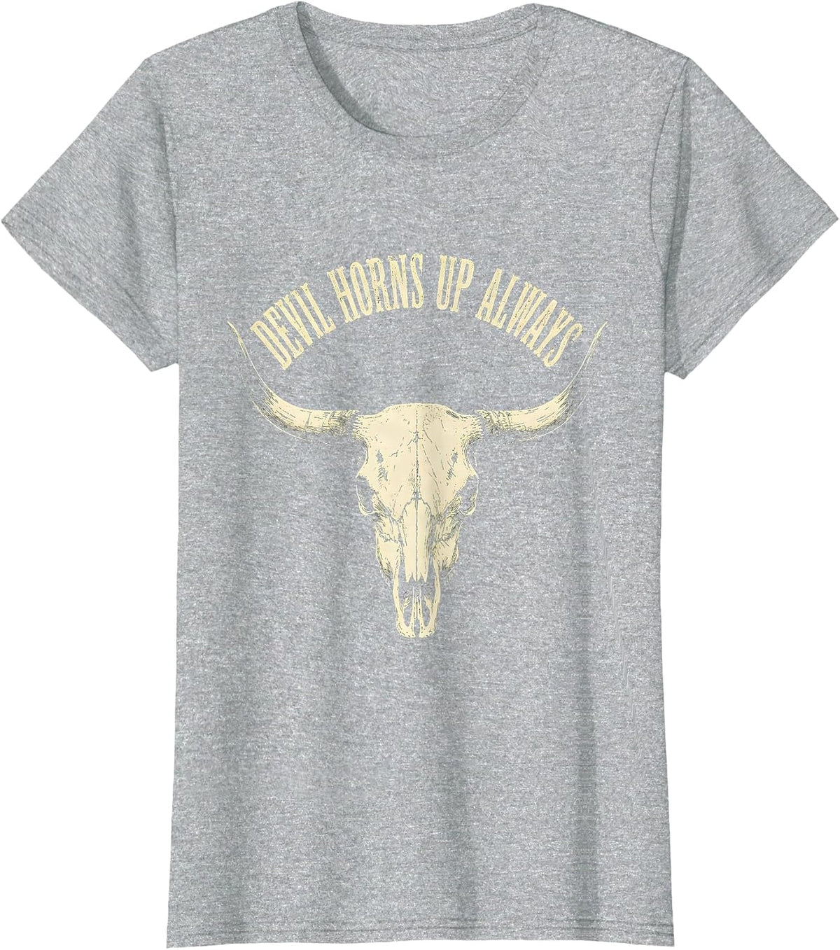 Devil Horns Up Always Metal Music Design T-Shirt - Heather Grey