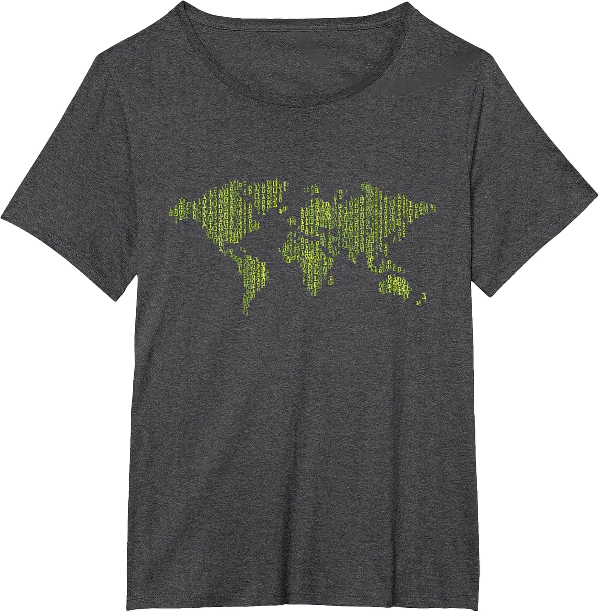 Binary World Computer Coding Programmer T-Shirt - Dark Heather Grey
