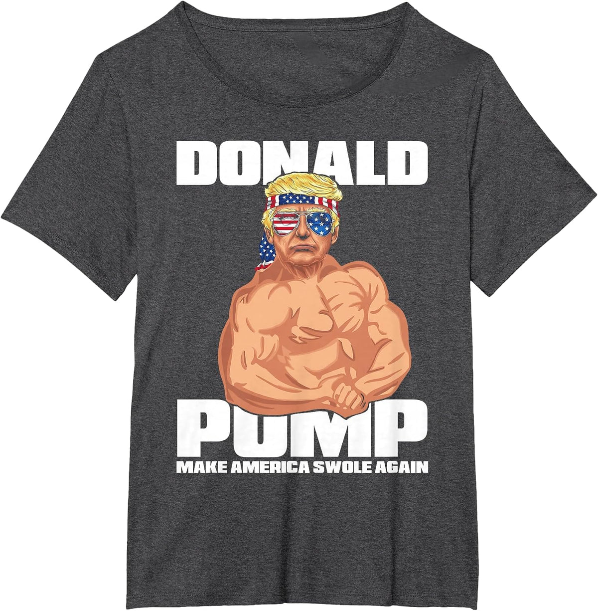 Patriotic Trump Funny July 4th Donald Pump T-Shirt T-Shirt - Dark Heather Grey
