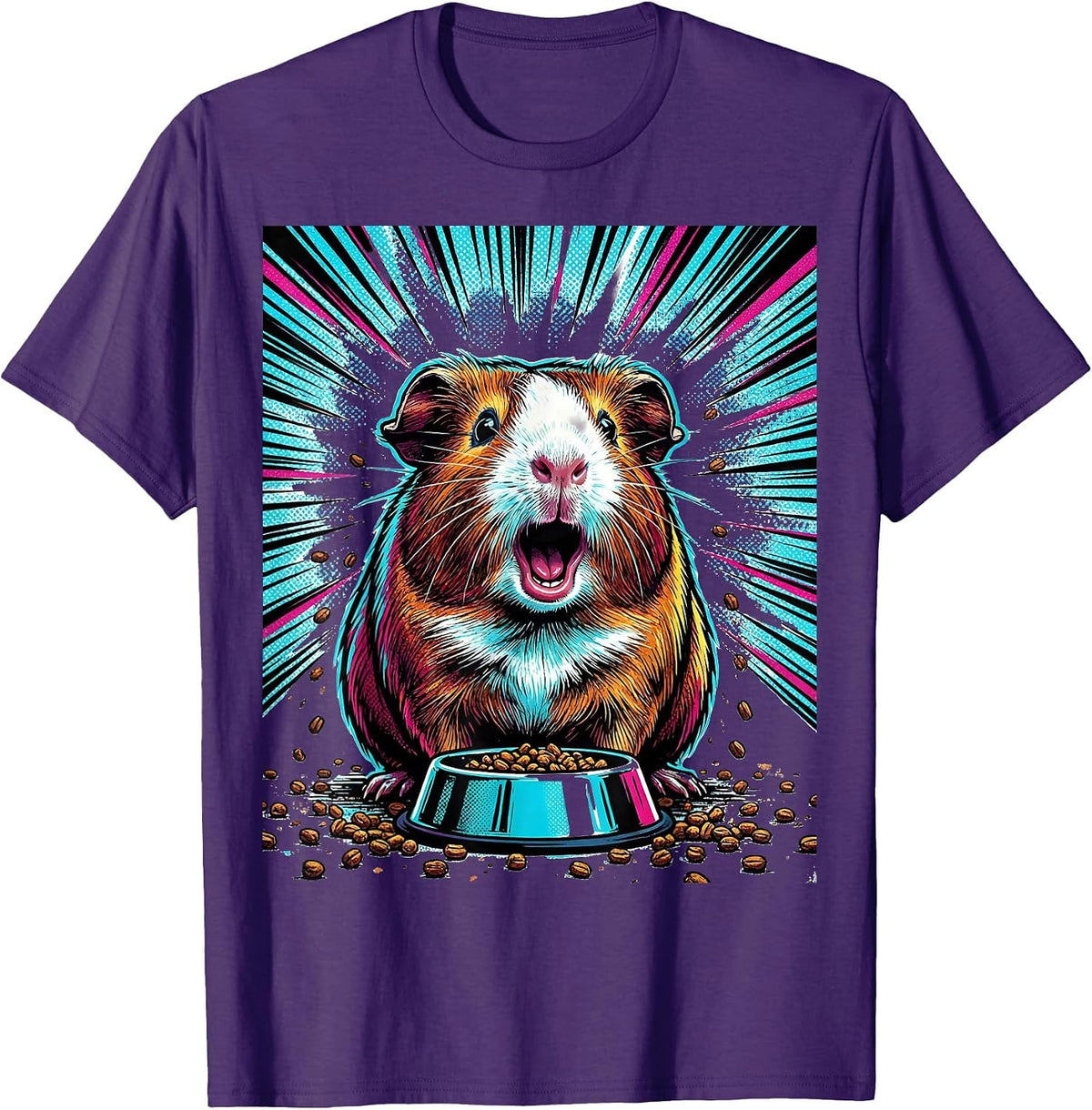 Guinea Pig Pop Art Cute Cavy Lover Humor T-Shirt - Purple