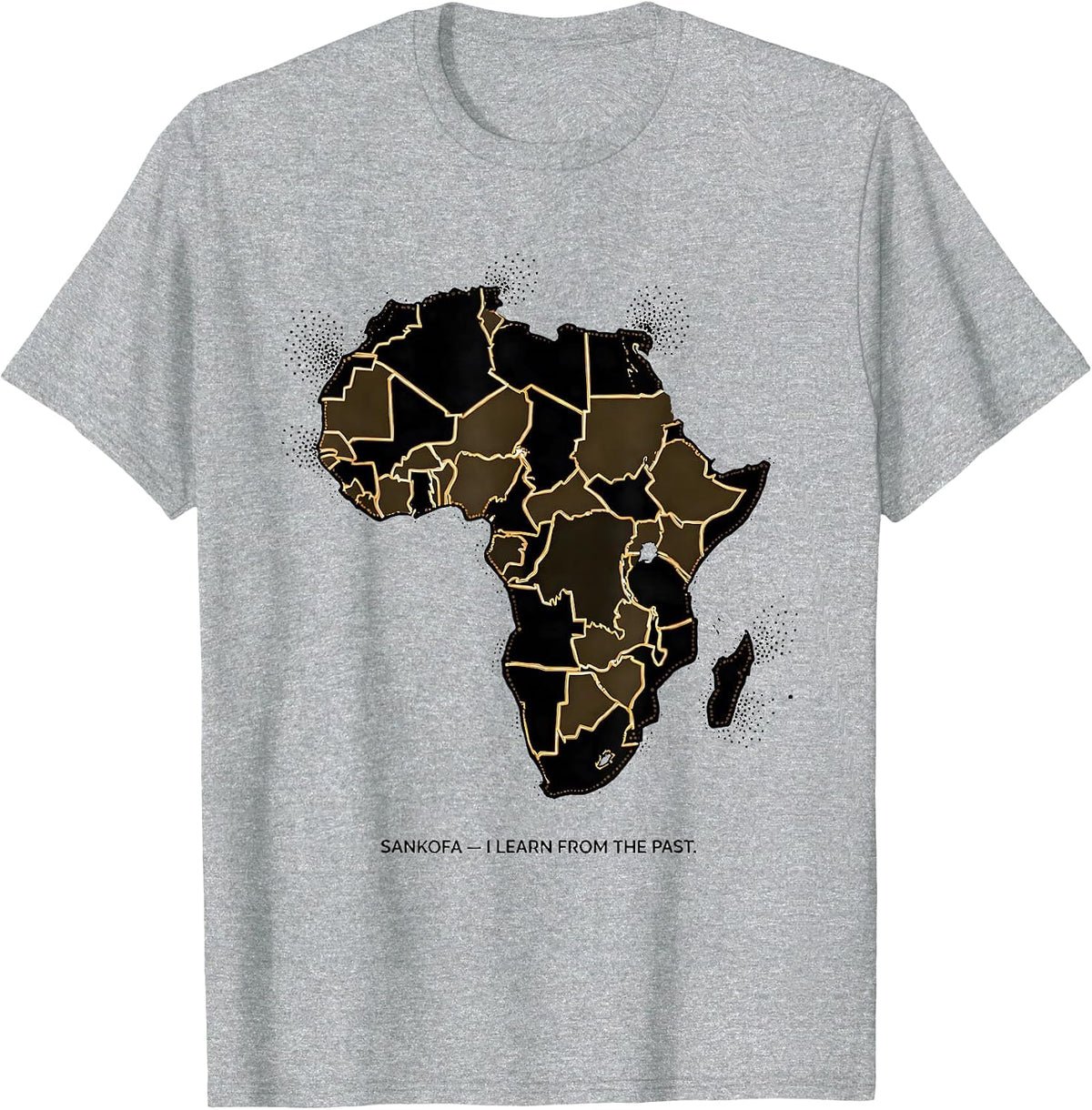 Men's Sankofa I Learn From The Past African Heritage Rugby Fan T-Shirt - Heather Grey