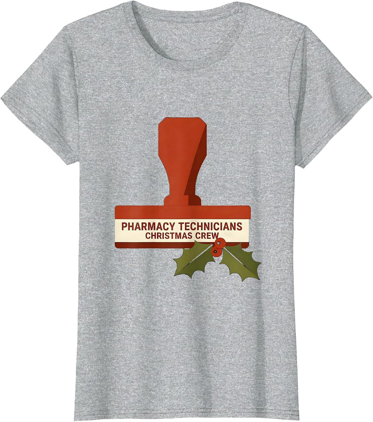 Women's Pharmacy Technicians Christmas Crew Funny Pharmacy Squad T-Shirt - Heather Grey