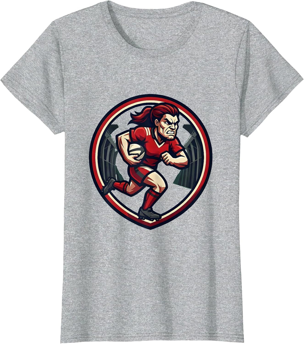 Women's Rugby Team Tunnel Walk Graphic Design T-Shirt - Heather Grey