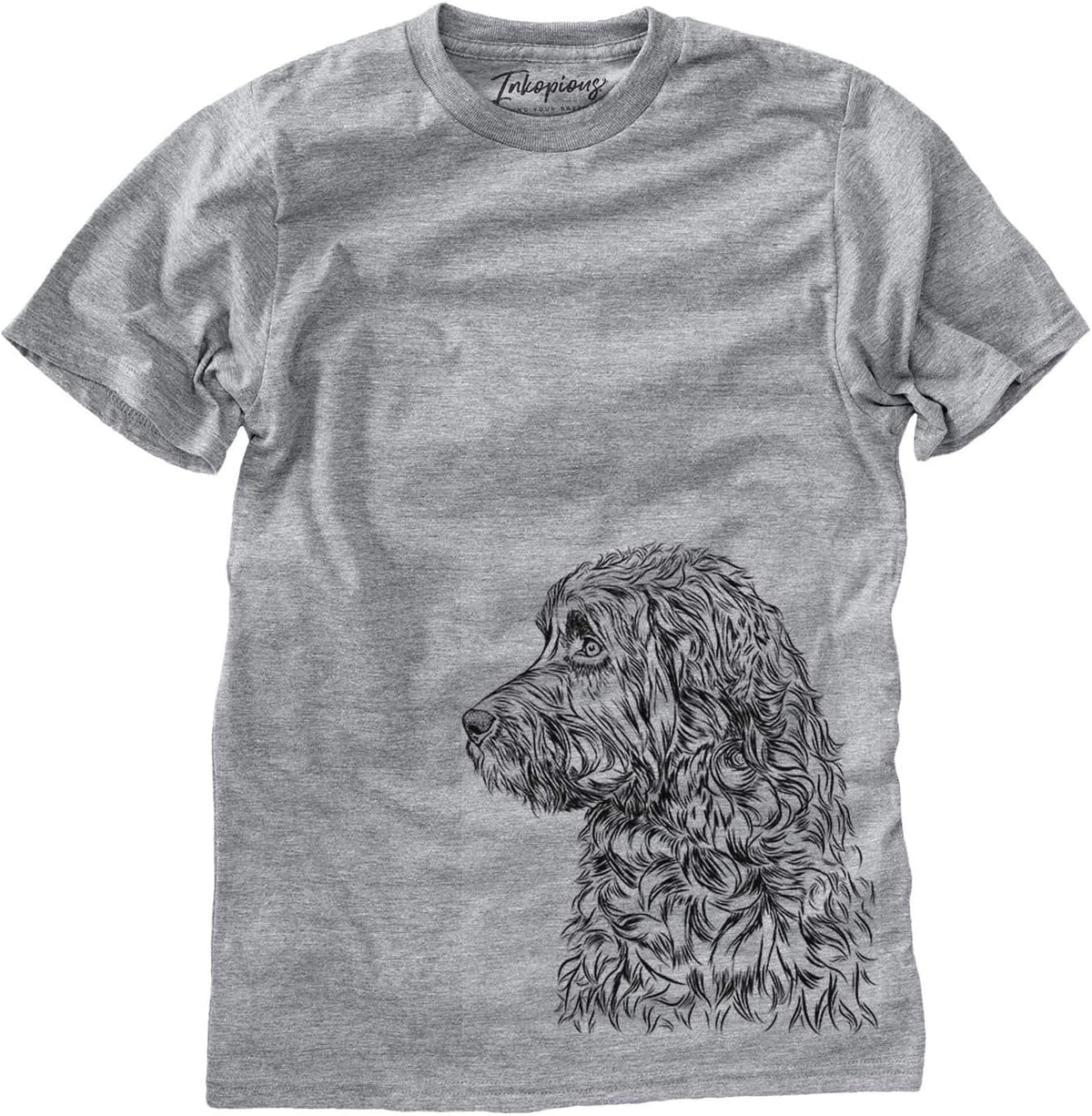 Inkopious Aussie Doodle Profile Triblend T-Shirt - Unisex Grey Crew Neck
