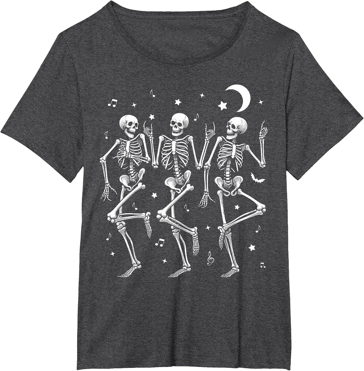 Dancing Skeletons Halloween Funny Skeleton Dance Halloween T-Shirt - Dark Heather Grey