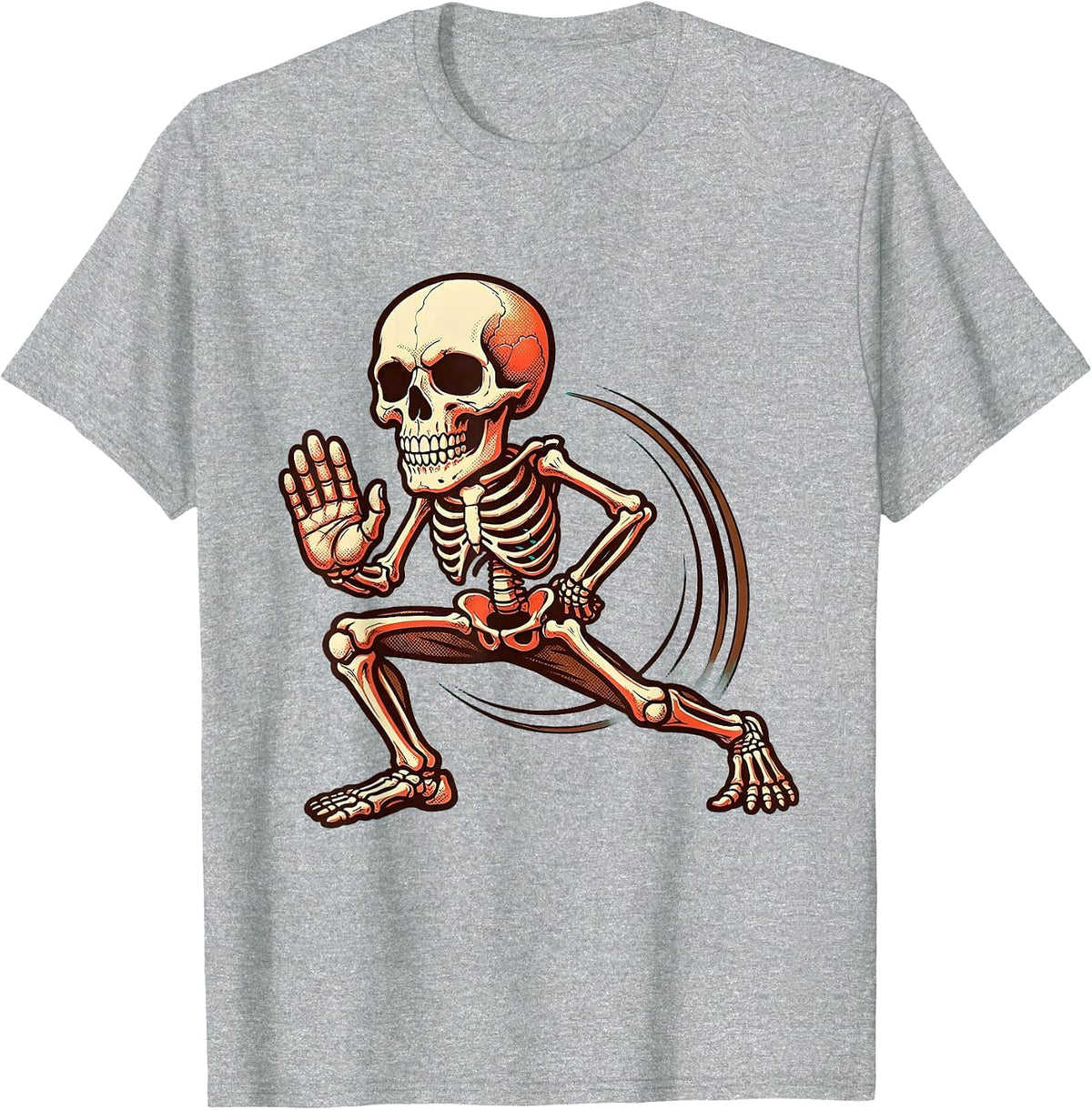 Men's Physical Therapy Lunge Motion Graphic Design T-Shirt - Heather Grey
