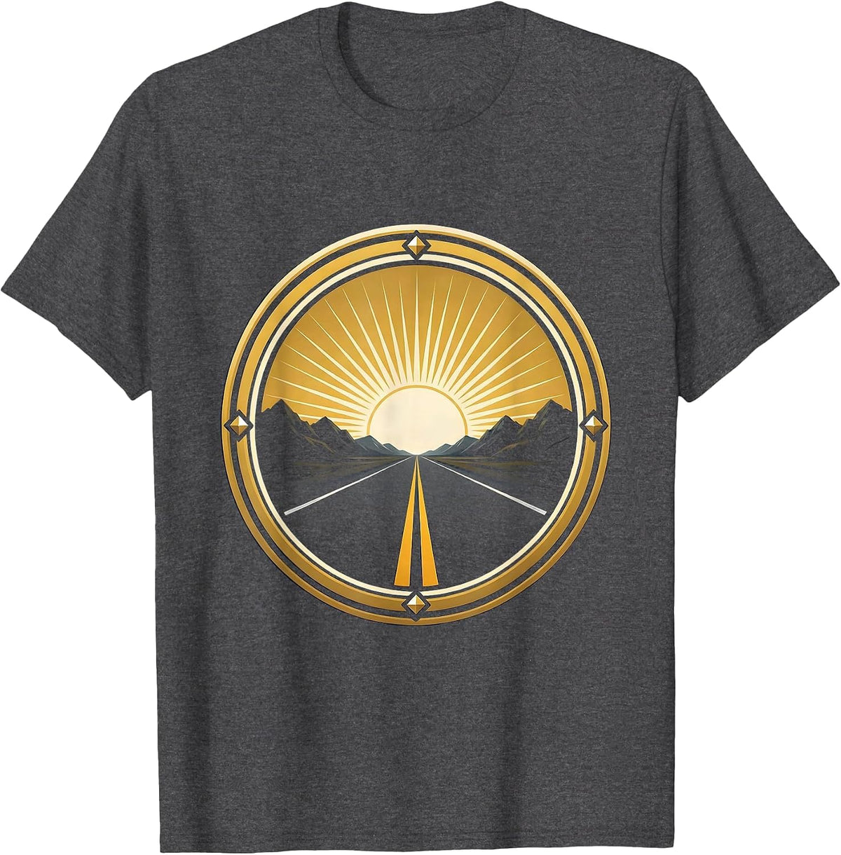 Open Road Horizon Proud Life Graphic T-Shirt - Dark Heather Grey