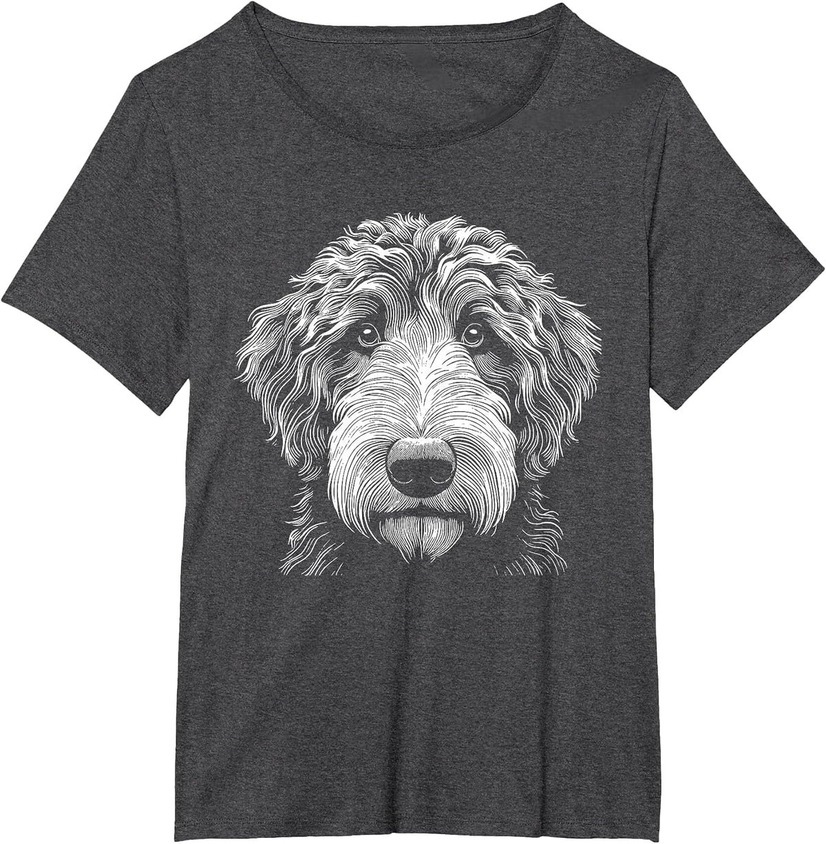 Dog Fingerprint - Aussiedoodle Dad Mom T-Shirt - Dark Heather Grey