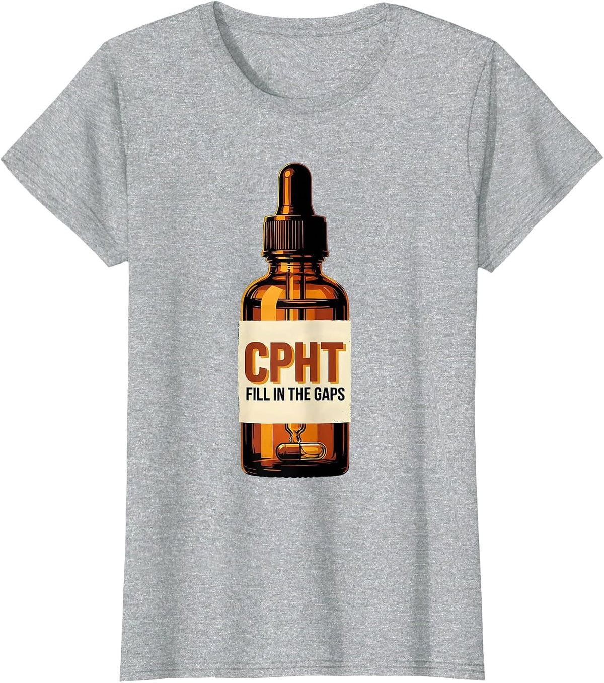 CPhT Fill In The Gaps Cute Pharmacy Tech Humor T-Shirt - Heather Grey