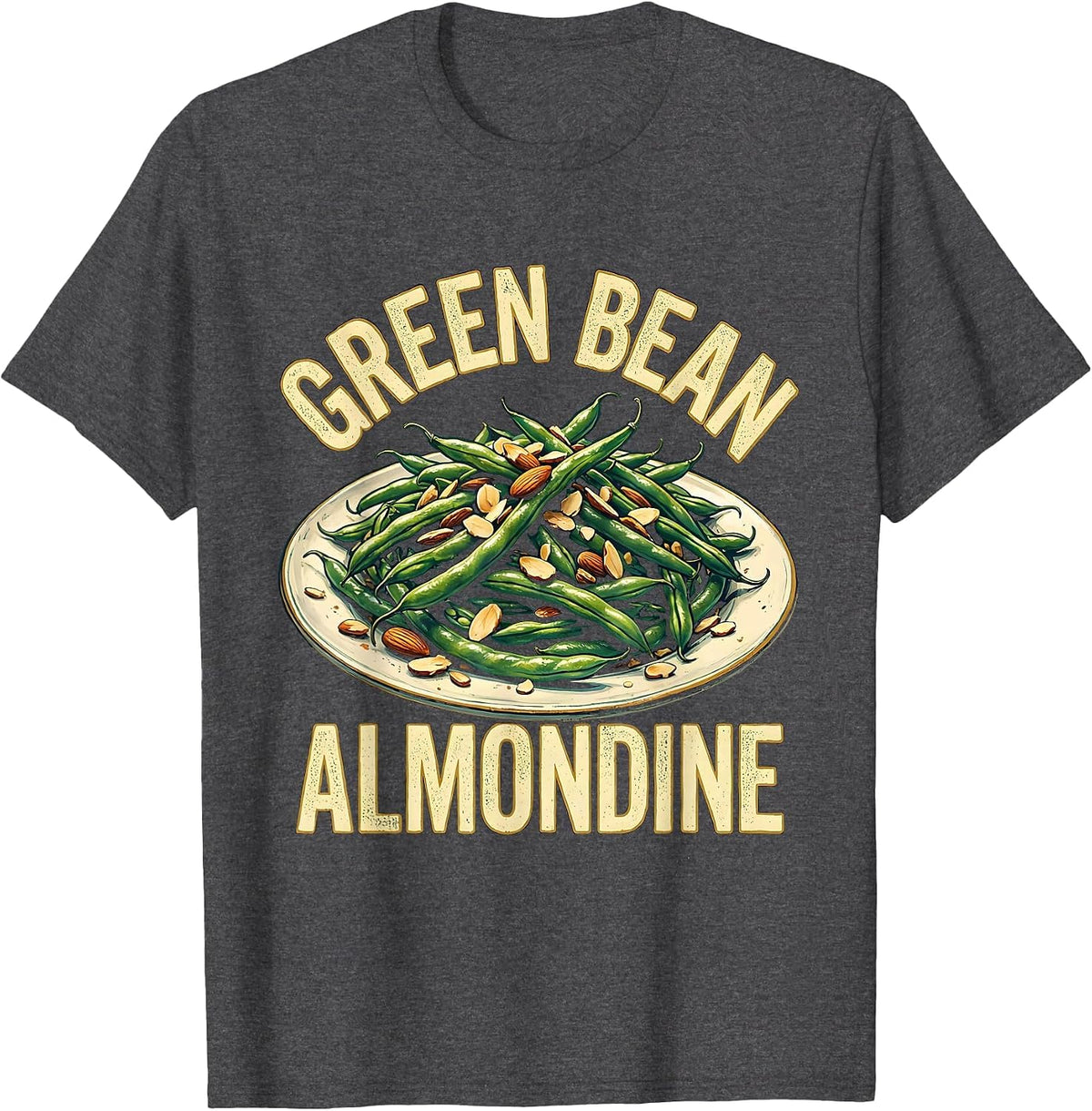 Men's Green Bean Almondine Thanksgiving Dish Bootleg 90's Rap T-Shirt - Dark Heather Grey