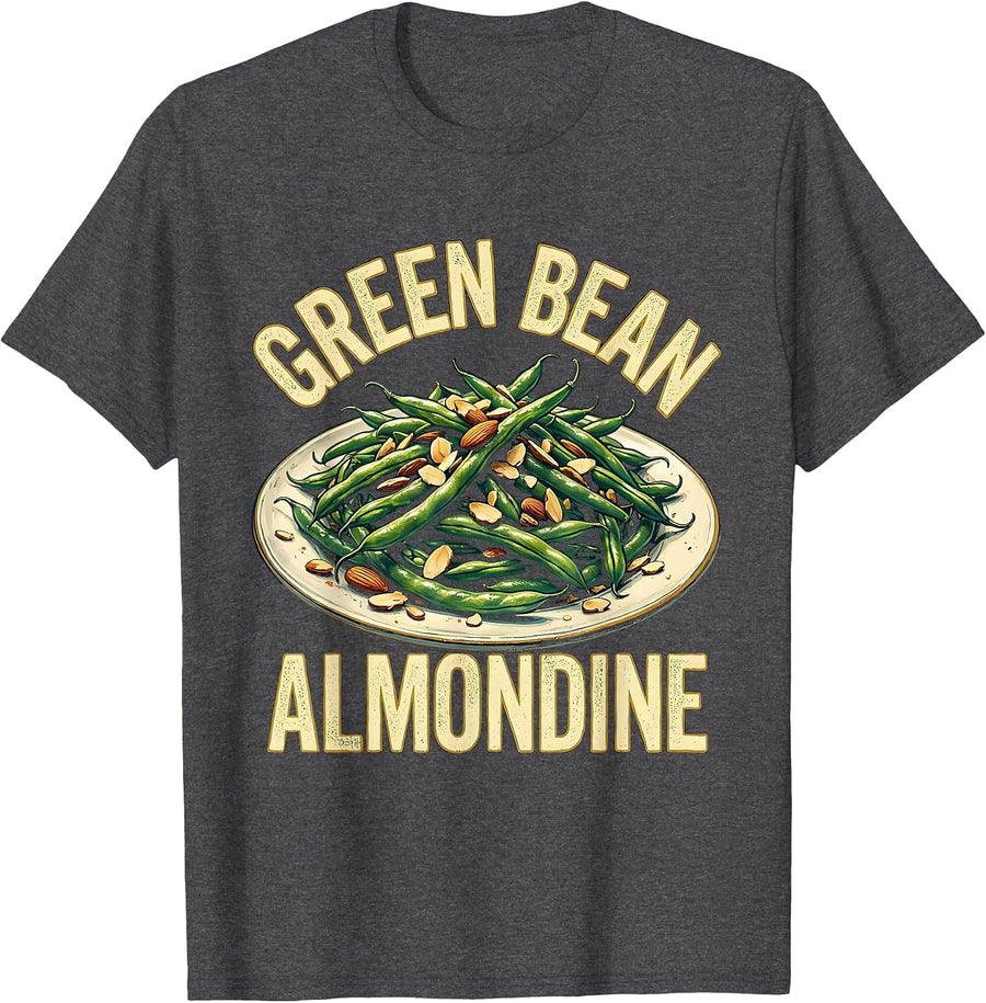 Men's Green Bean Almondine Thanksgiving Dish Bootleg 90's Rap T-Shirt - Dark Heather Grey