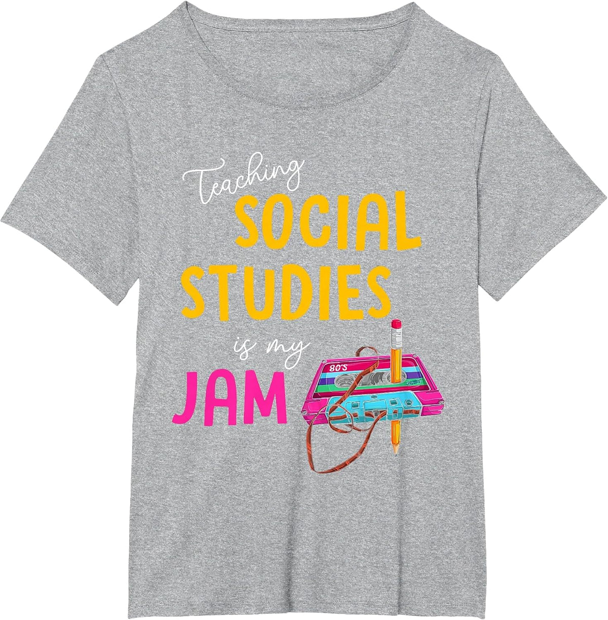 Teaching Social Studies is My Jam Back to School Teacher Kid T-Shirt - Heather Grey