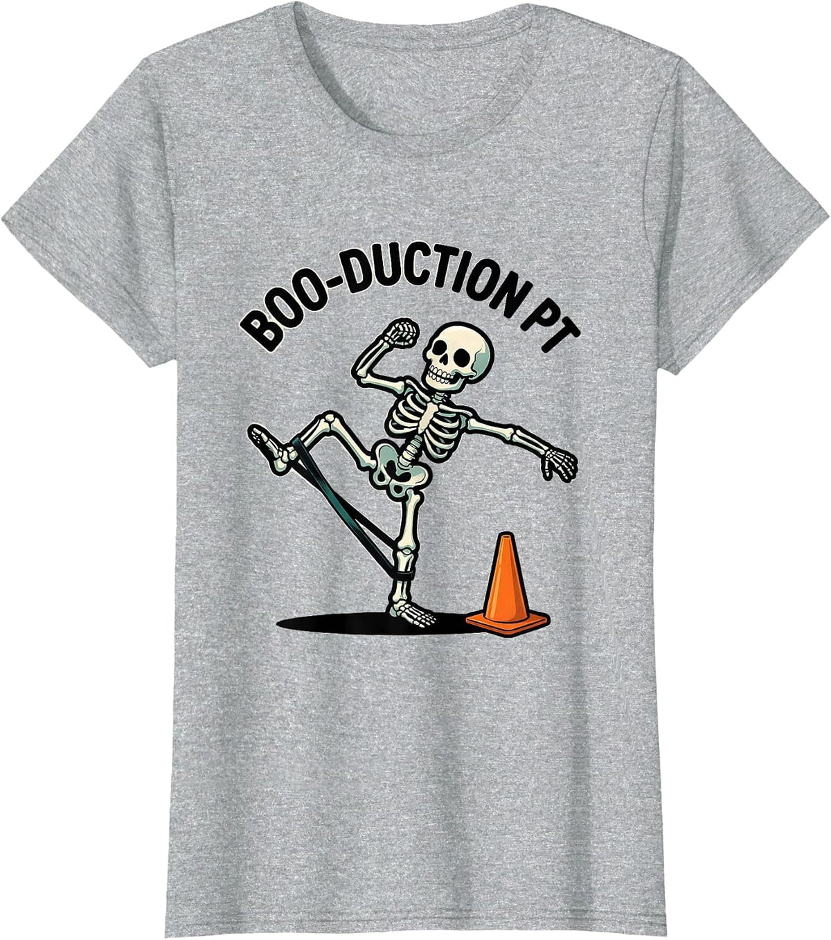 Women's Boo-duction PT Cartoon Physical Therapy Halloween Therapist T-Shirt - Heather Grey