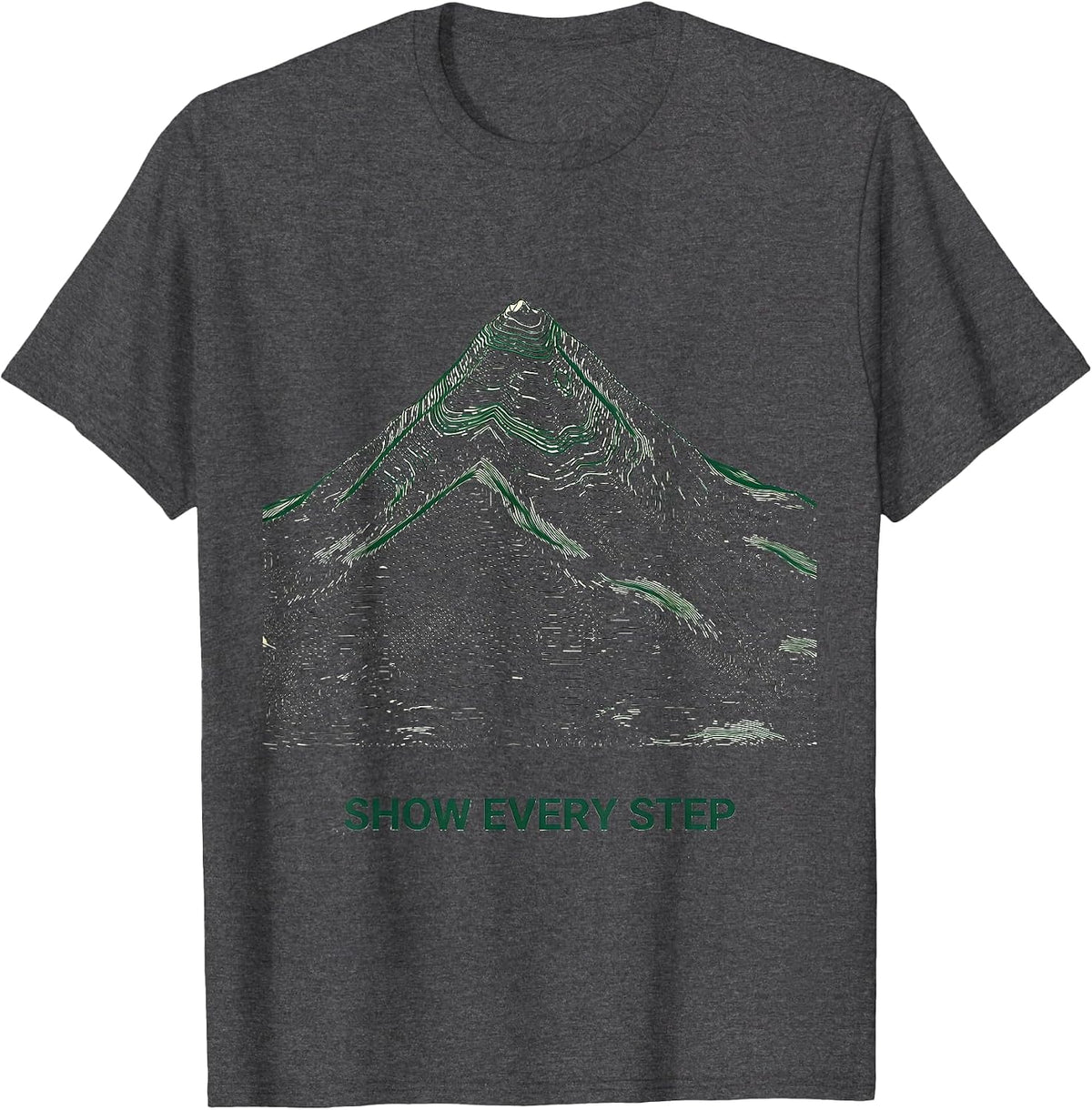 Men's Show Every Step Funny Math Teacher Sarcastic Humor T-Shirt - Dark Heather Grey