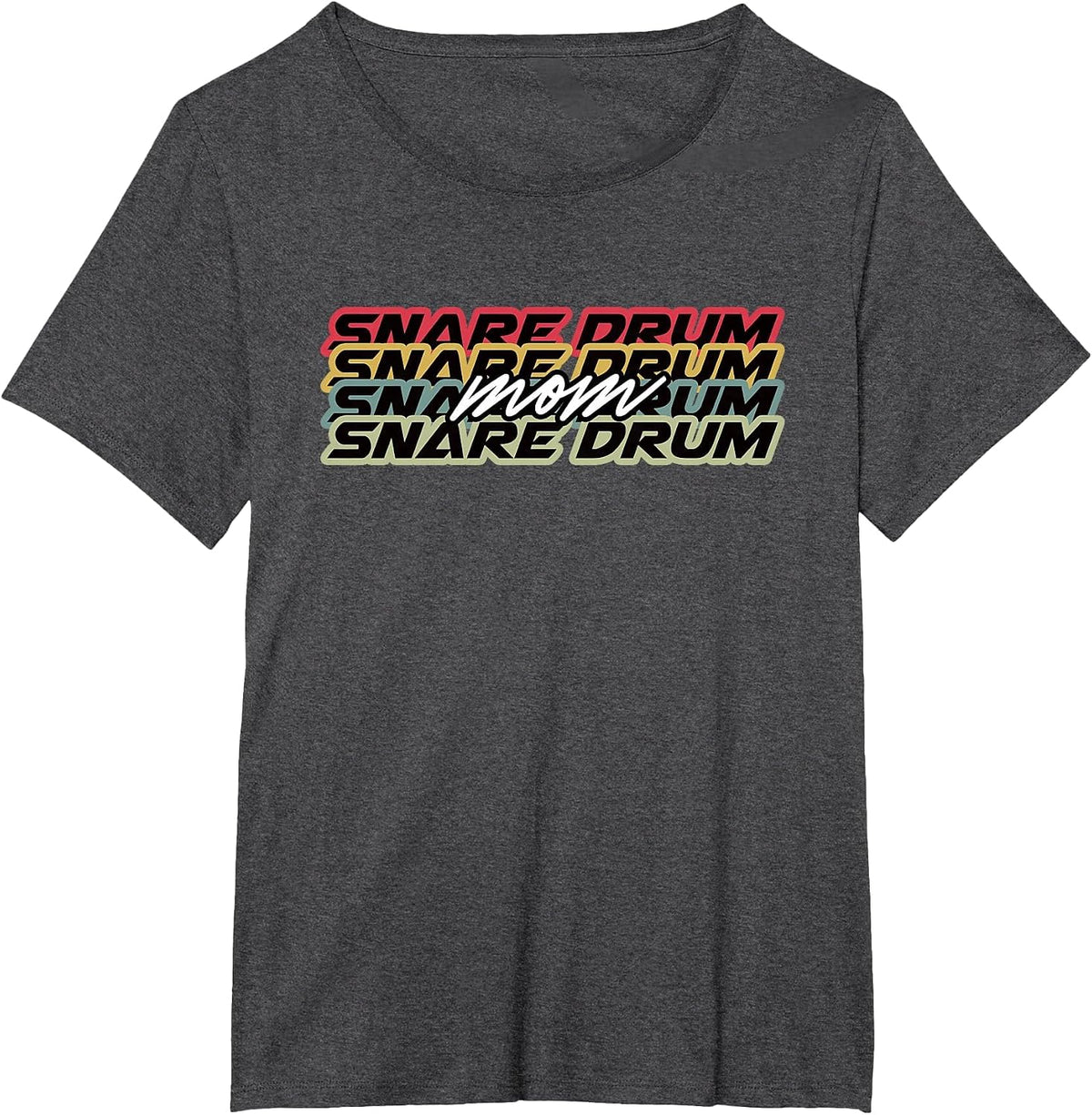 Snare Drum Mom Player Retro Vintage Style 70s 80s 90s T-Shirt - Dark Heather Grey