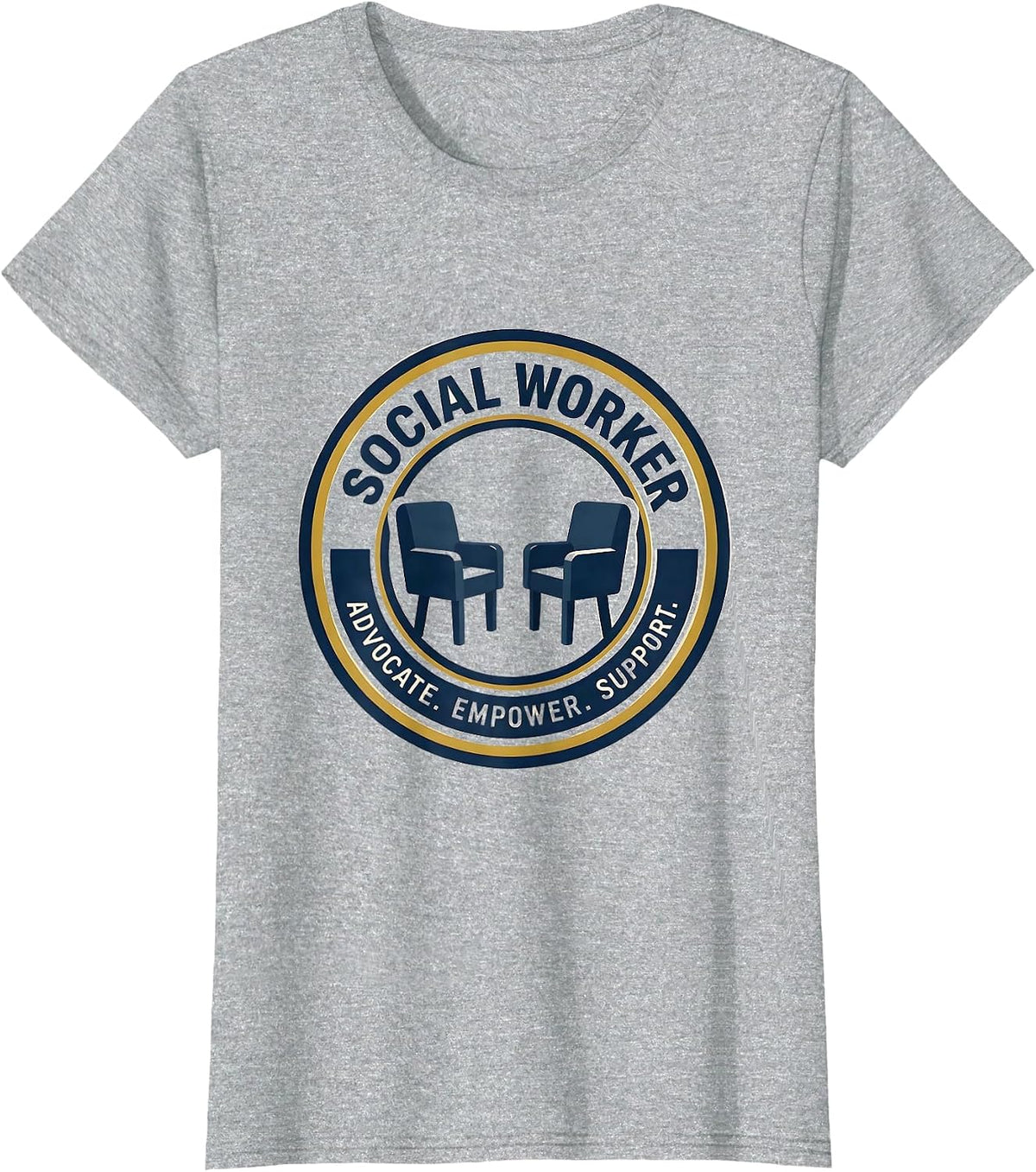 Women's SOCIAL WORKER ADVOCATE EMPOWER SUPPORT Professional T-Shirt - Heather Grey