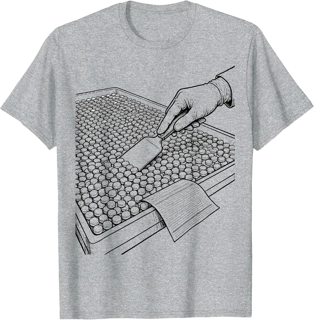 Men's Counting Tray Pharmacy Tech Job Humor T-Shirt - Heather Grey