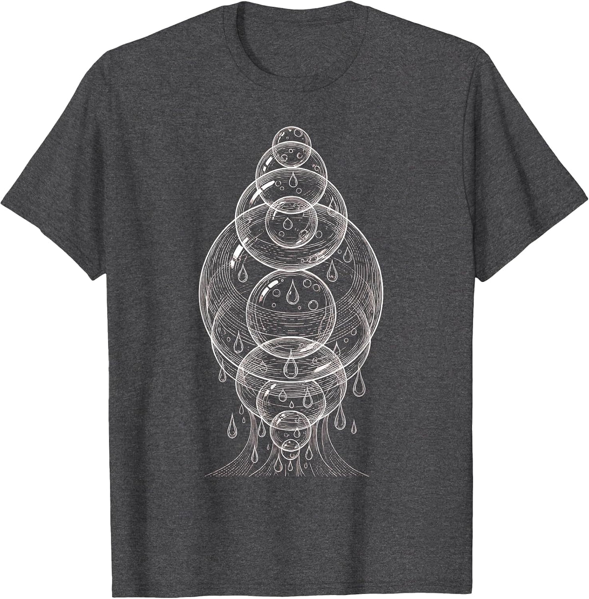 K-Beauty Glass Skin Serum Orbs Illustration T-Shirt - Dark Heather Grey