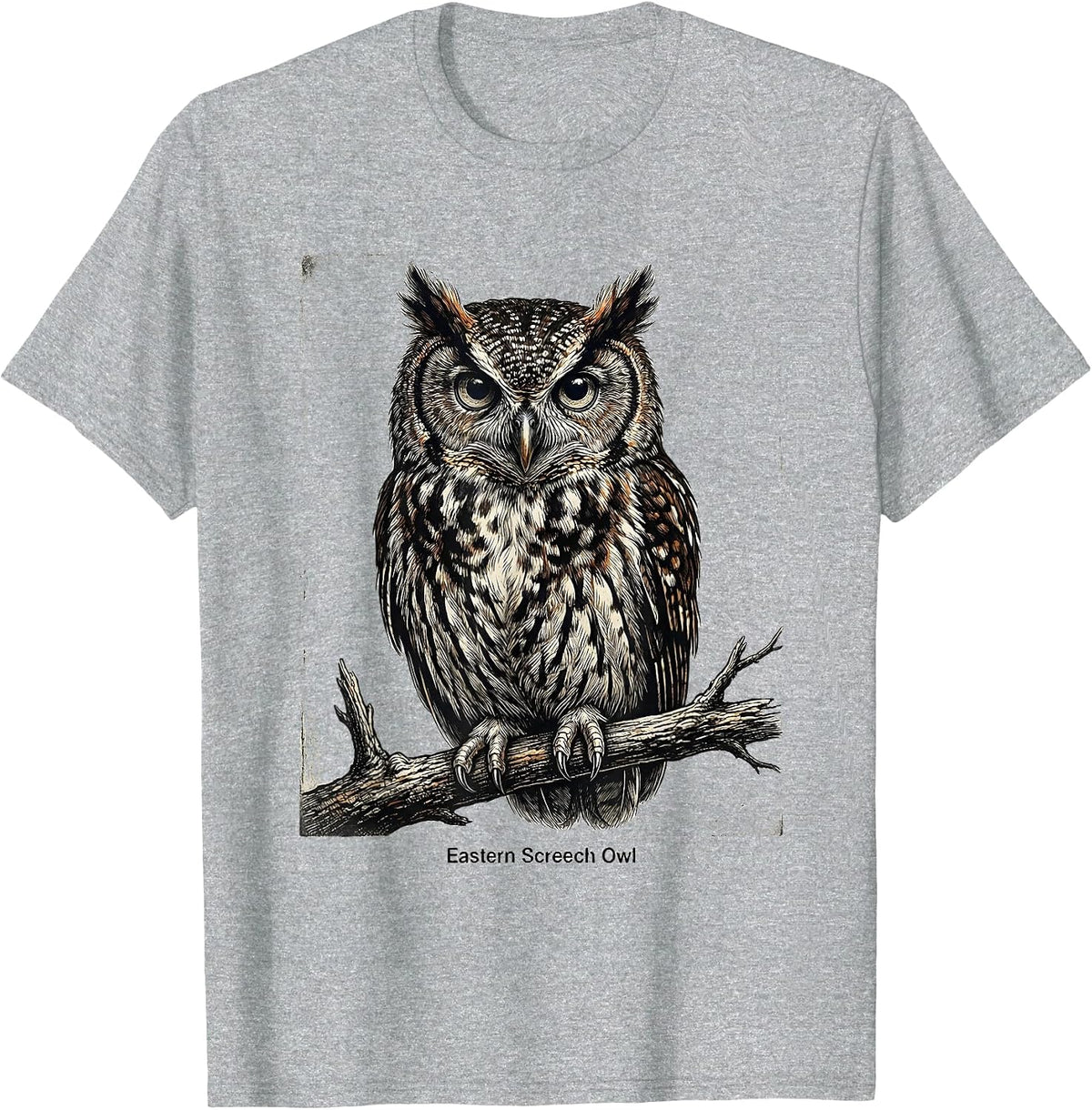 Men's Eastern Screech Owl Retro Bird Lover Funny Wildlife Humor T-Shirt - Heather Grey