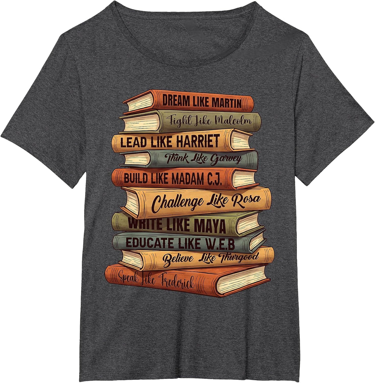 Black Leaders Pride Melanin Black History African American T-Shirt - Dark Heather Grey