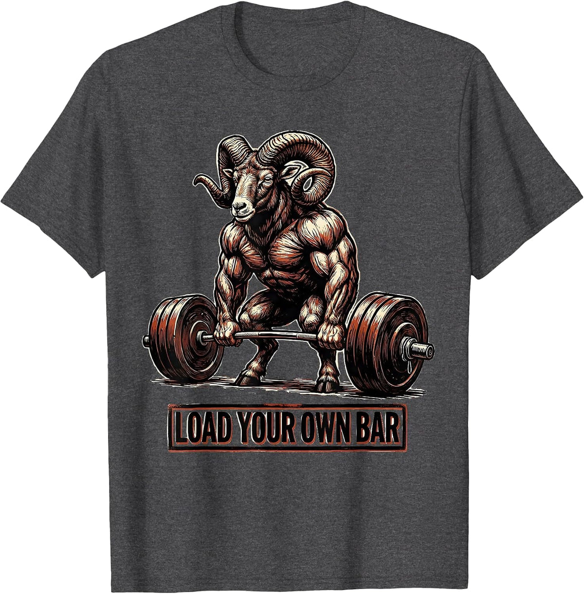 Load Your Own Bar Funny Gym Workout Weightlifting Humor T-Shirt - Dark Heather Grey